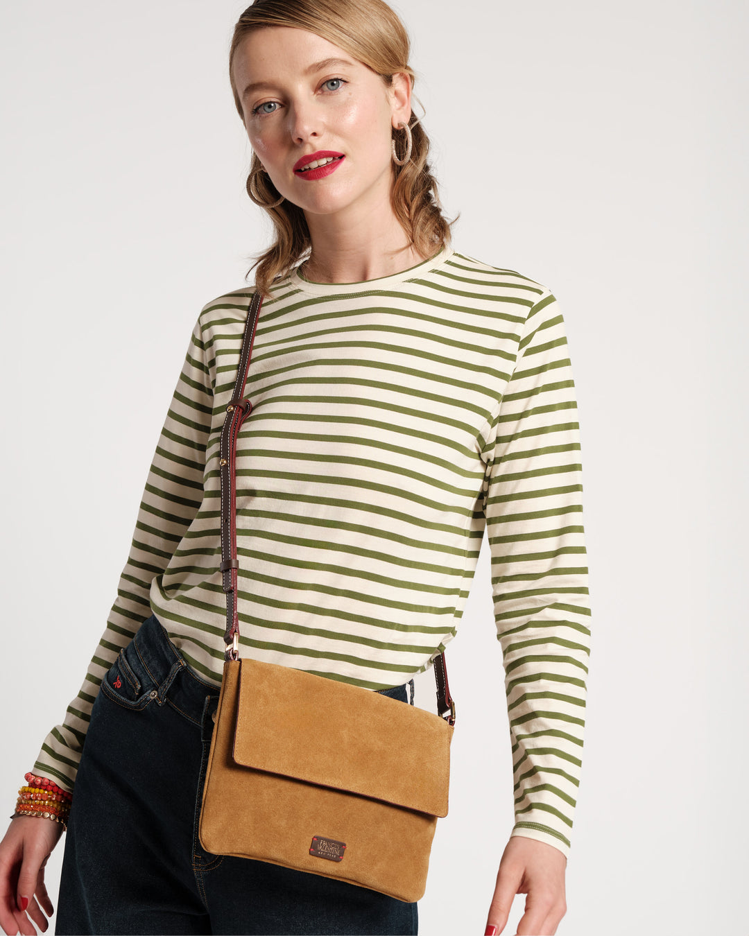 Frances Valentine Maggie Crossbody Suede Leather