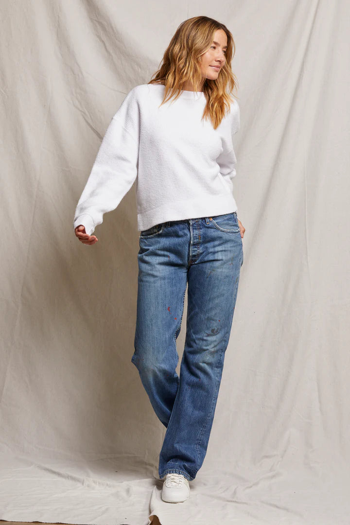 Perfect White Tee Mayer Reverse Fleece Long Sleeve Pullover