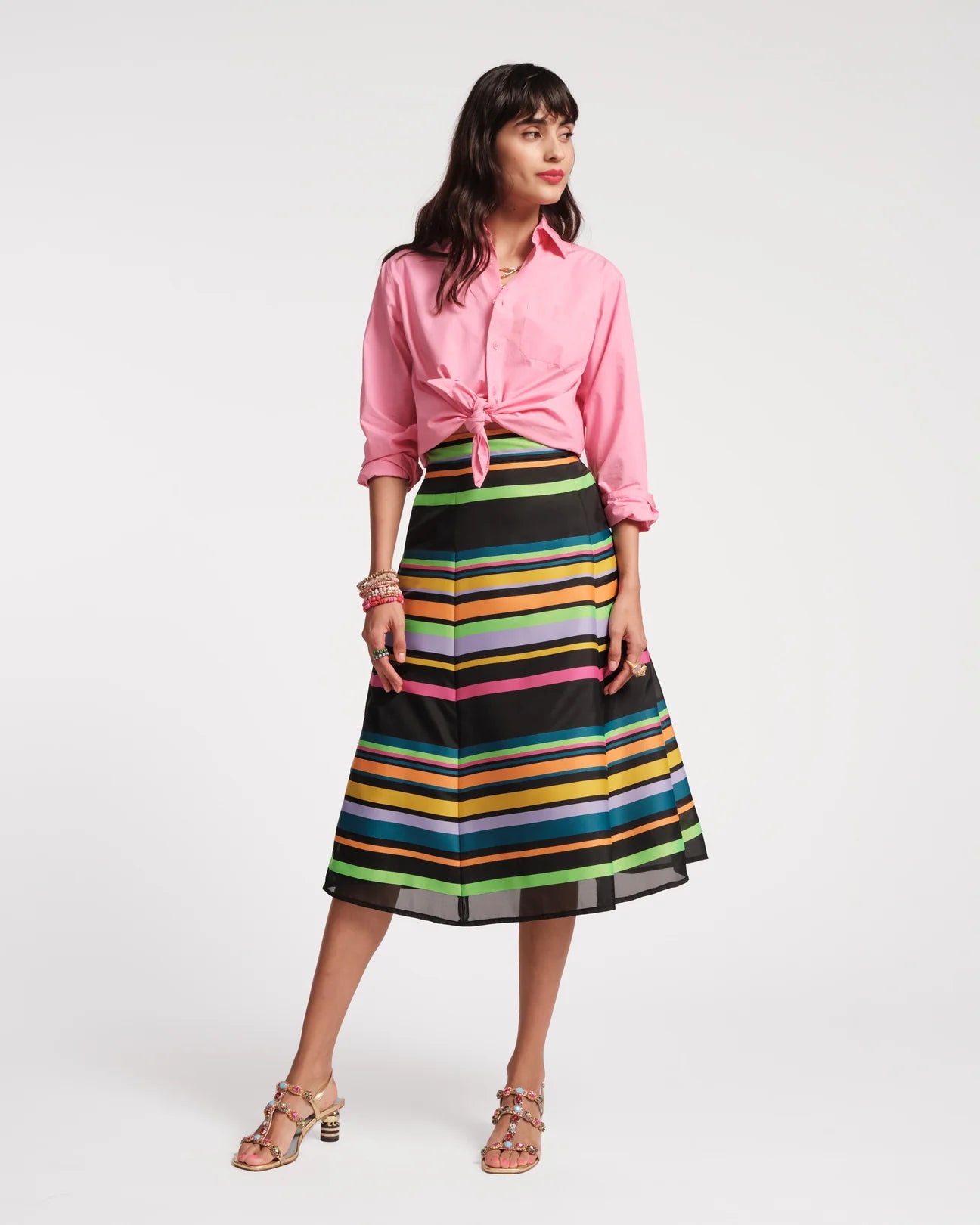 Frances Valentine Mercer Striped Maxi Skirt