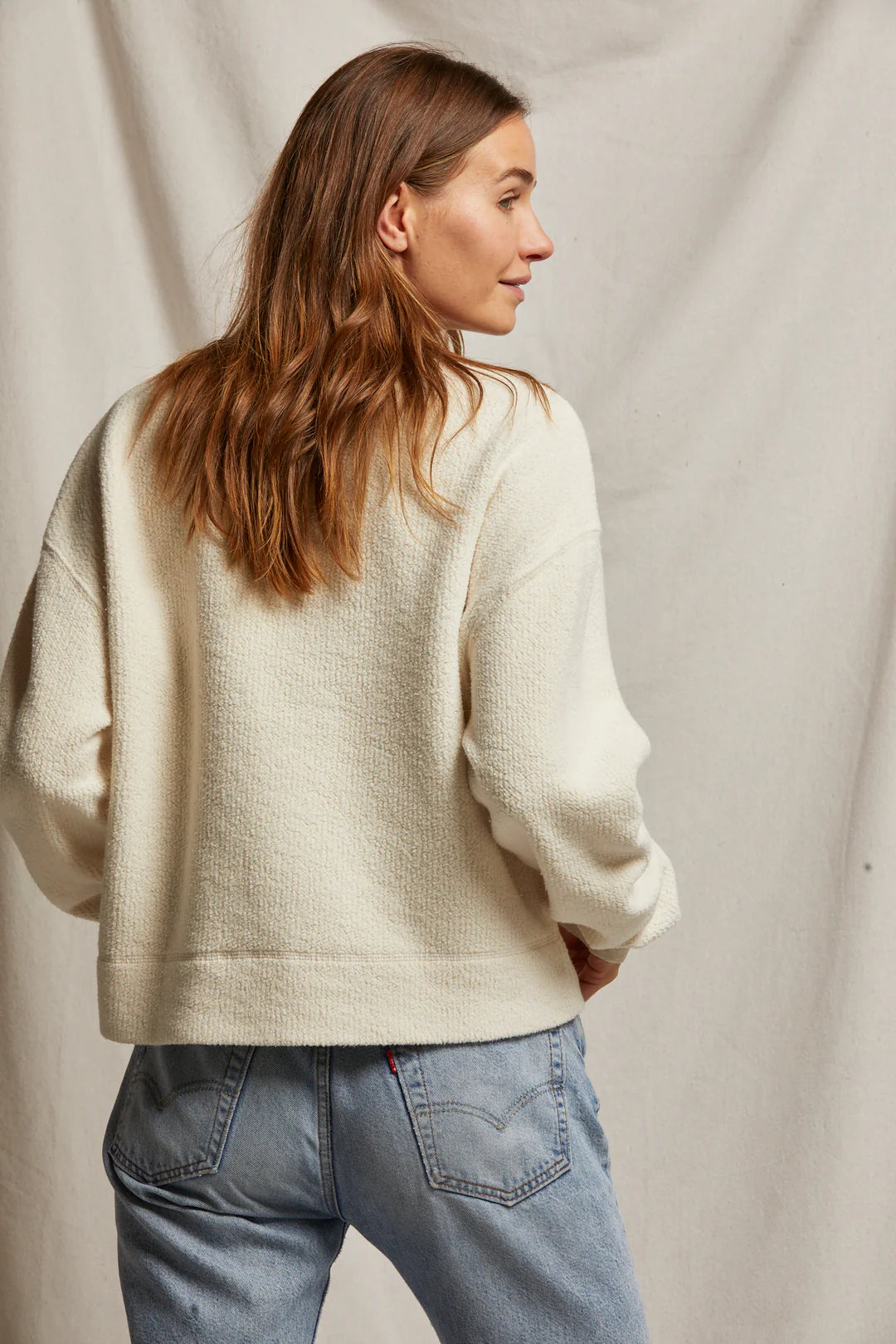 Perfect White Tee Mayer Reverse Fleece Crewneck Sweatshirt - Oatmeal