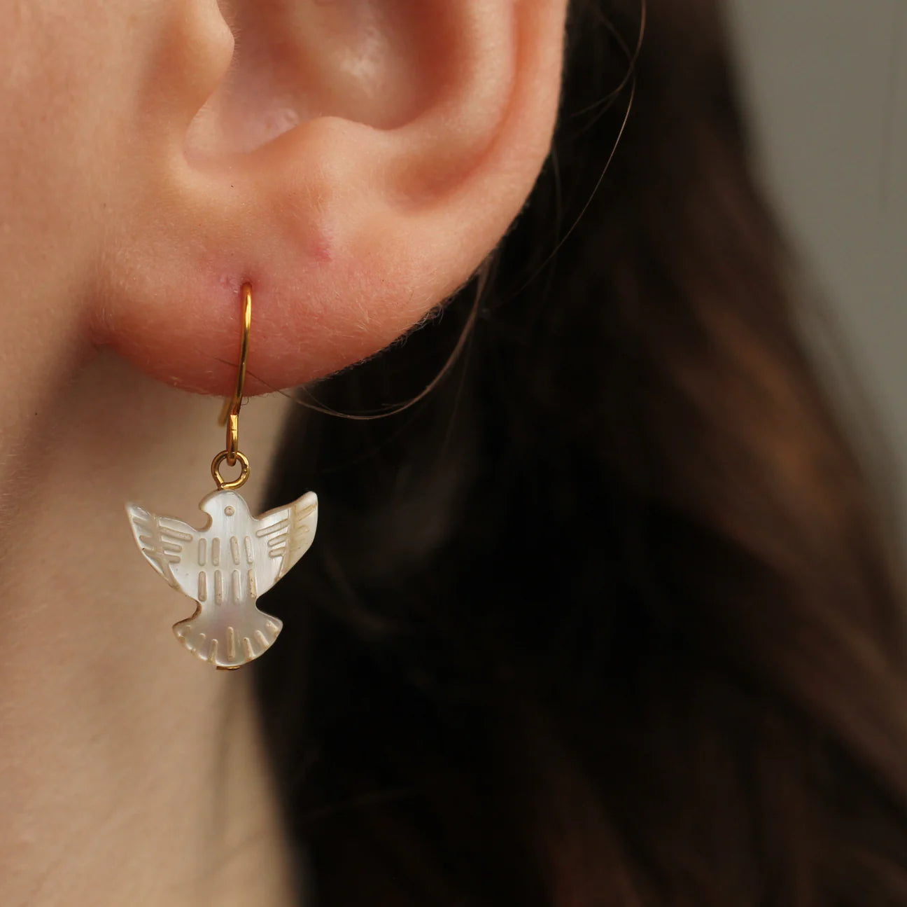 Silk Purse, Sow's Ear Pearl Dove Earrings