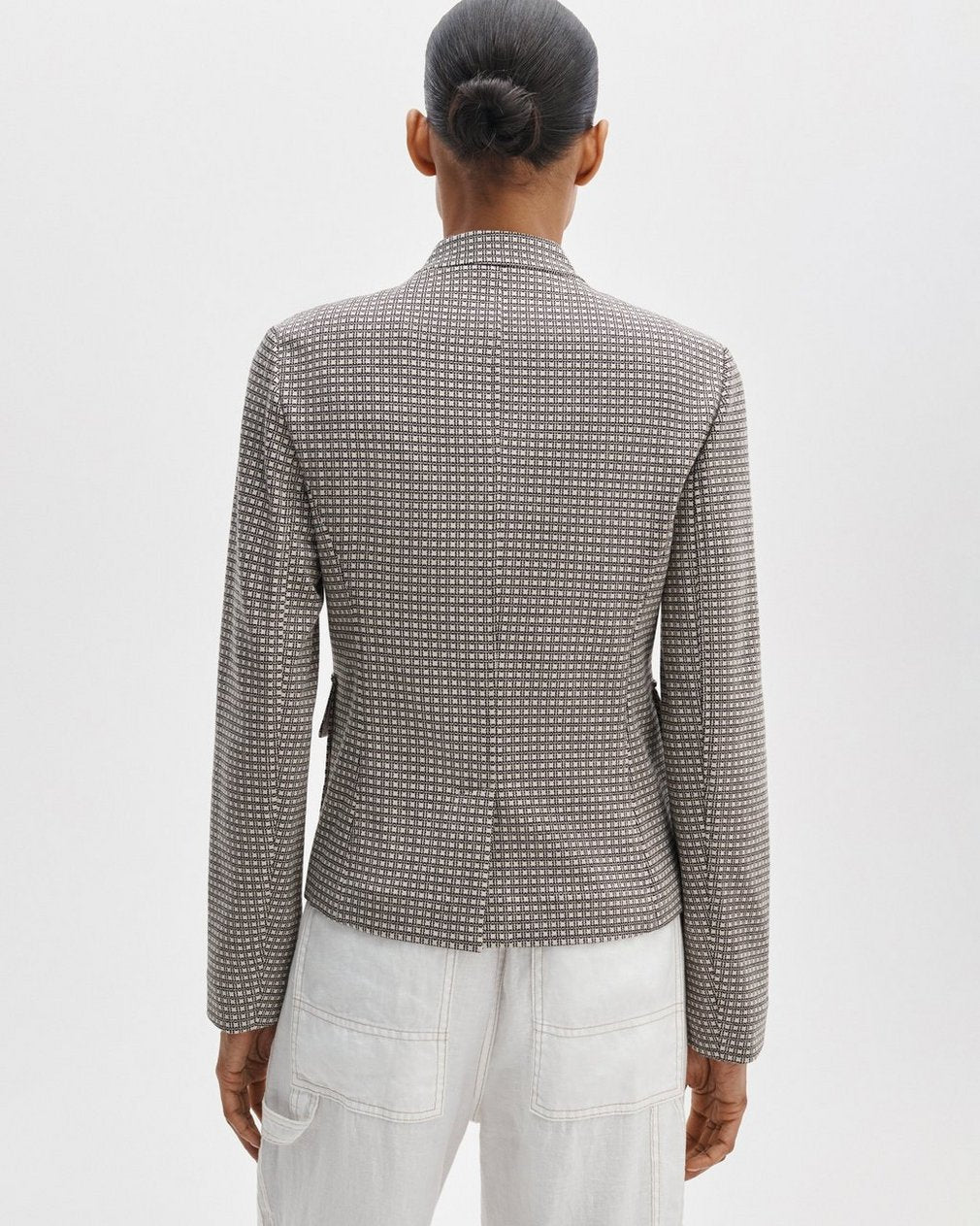 Rag & Bone Mercer Refine Knit Blazer Black Plaid