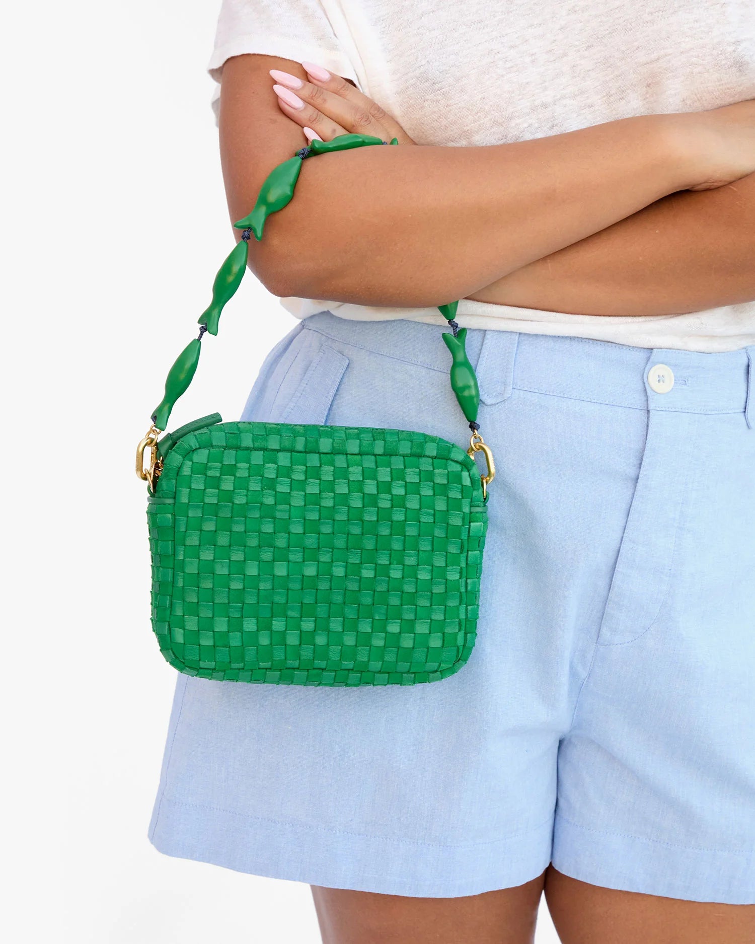 Clare V. Shortie Strap CVS1000521-EMRLD-OS