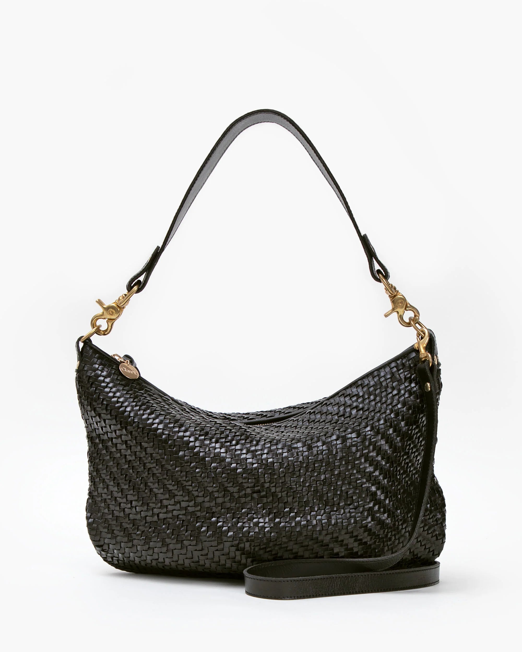 Clare V Moyen Messenger - Black Woven Zig-Zag HB-SH-MY-100008