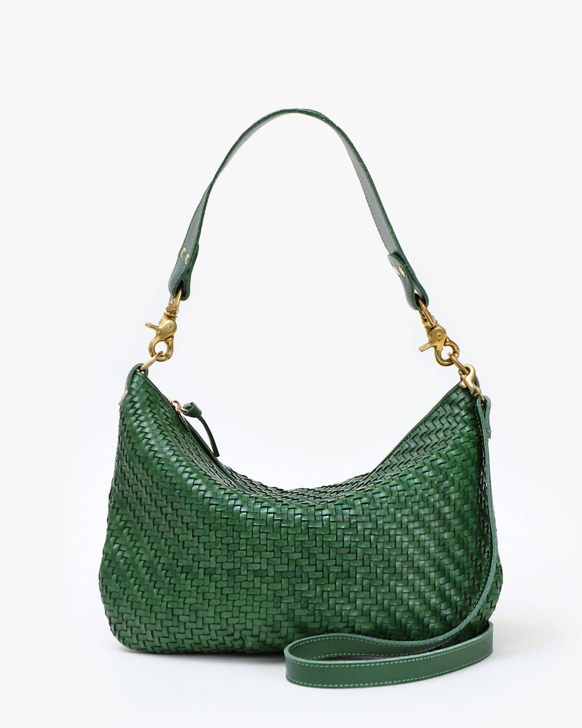 Clare V Moyen Messenger Evergreen Woven Zig Zag HB-SH-MY-100016