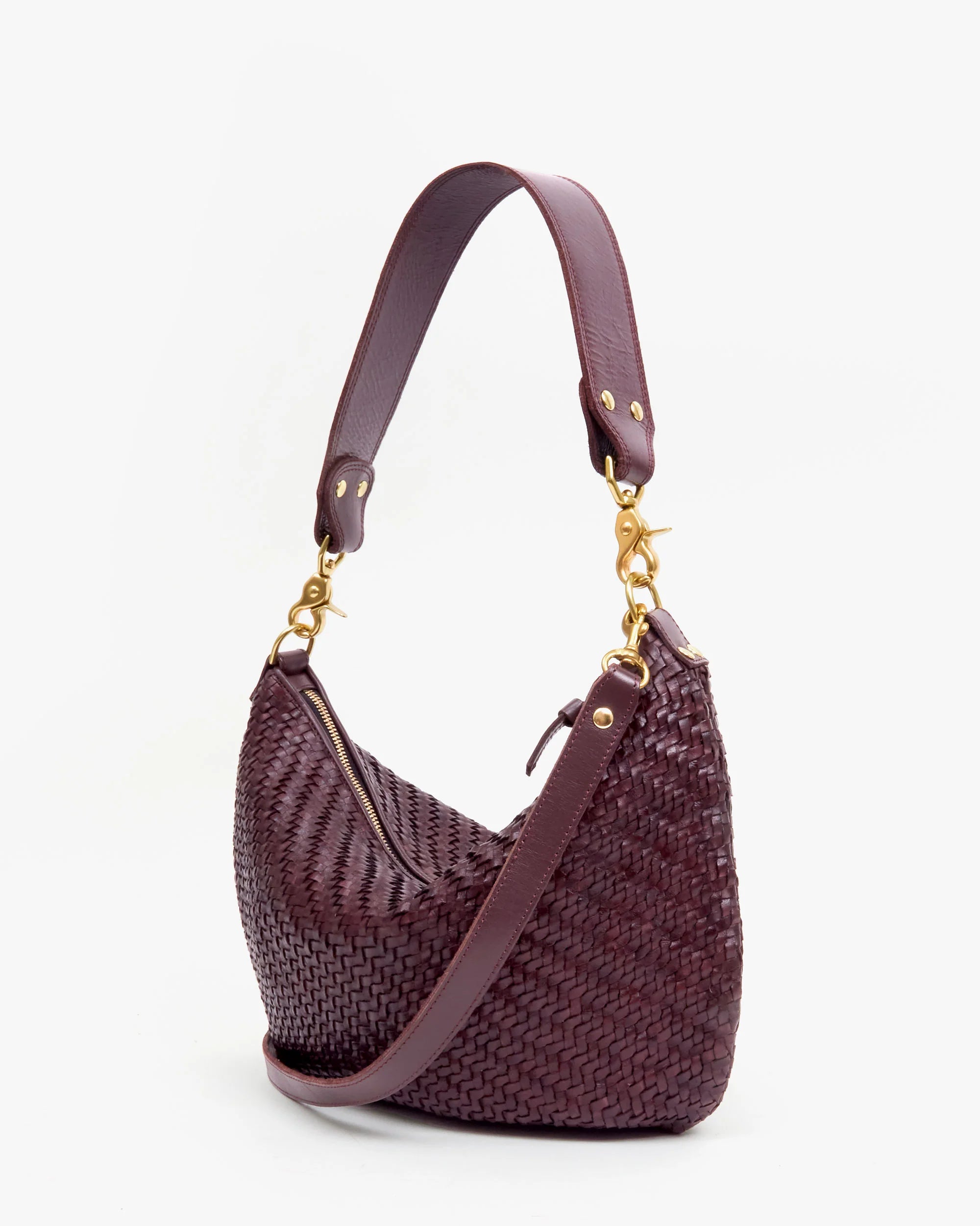 Clare V Moyen Messenger - Plum Woven Zig Zag HB-SH-MY-100026