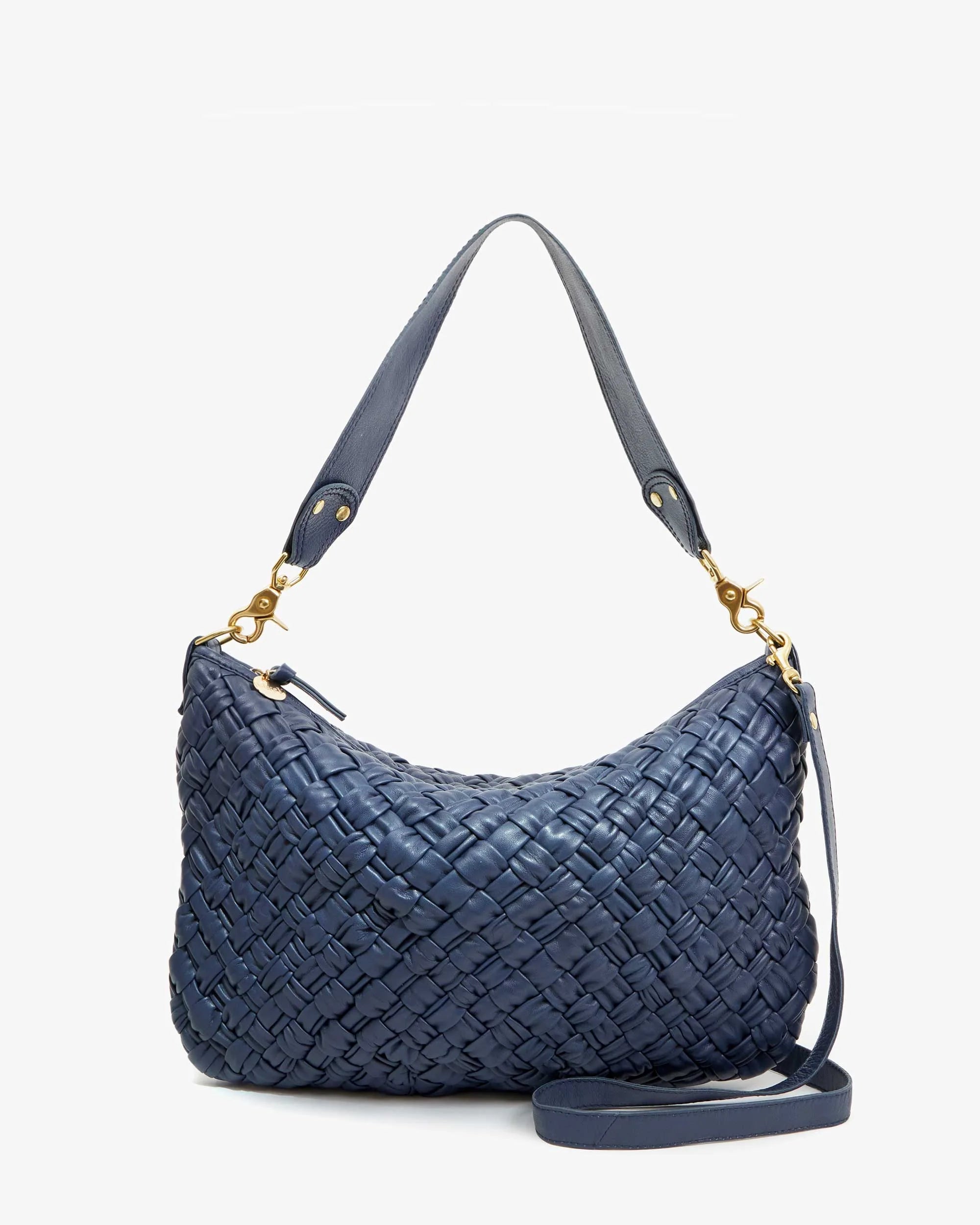 Clare V Moyen Messenger - Puffy Woven Bright Navy HB-SH-MY-100055