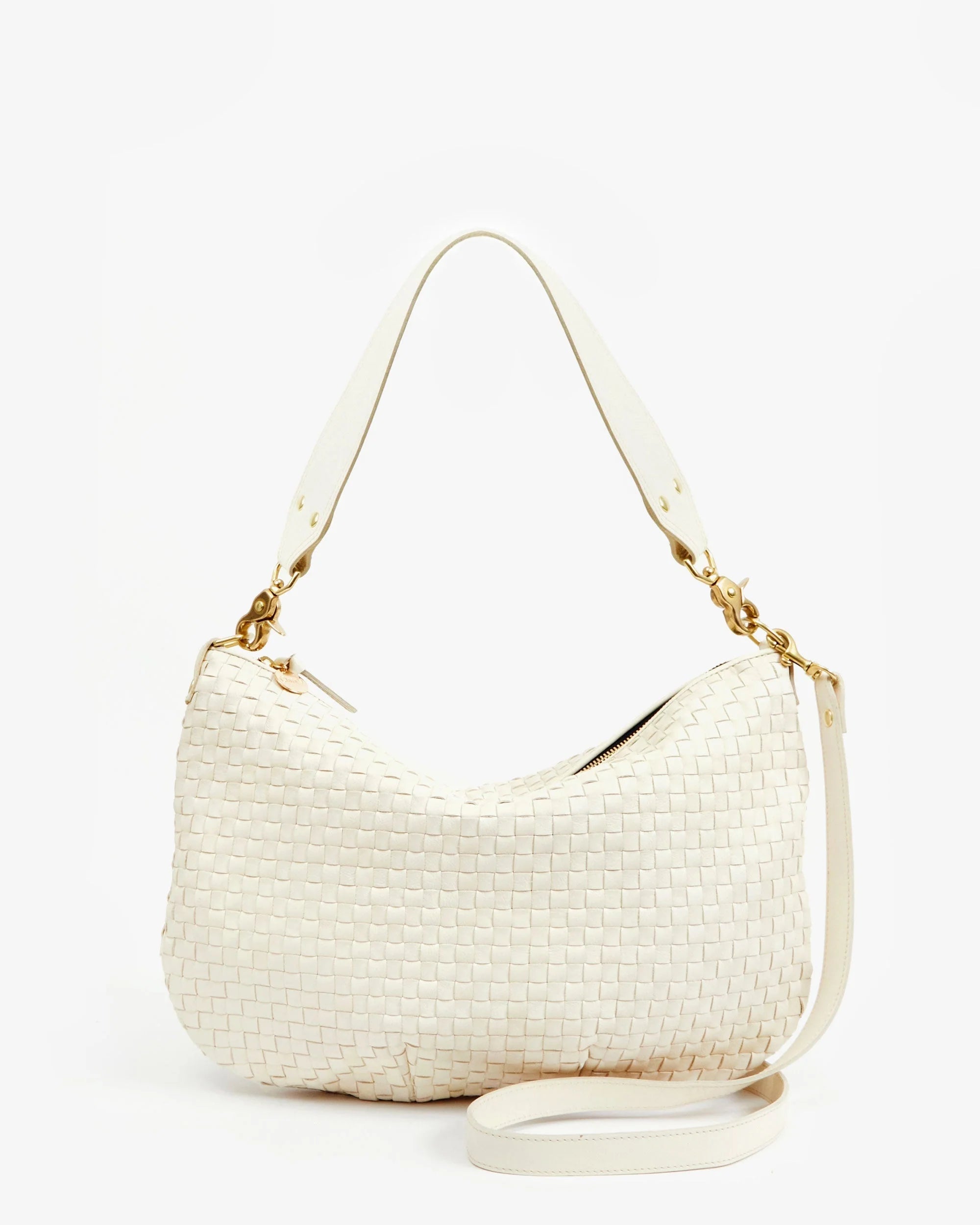 Clare V. Moyen Messenger Woven Checker Cream HB-SH-MY-100022