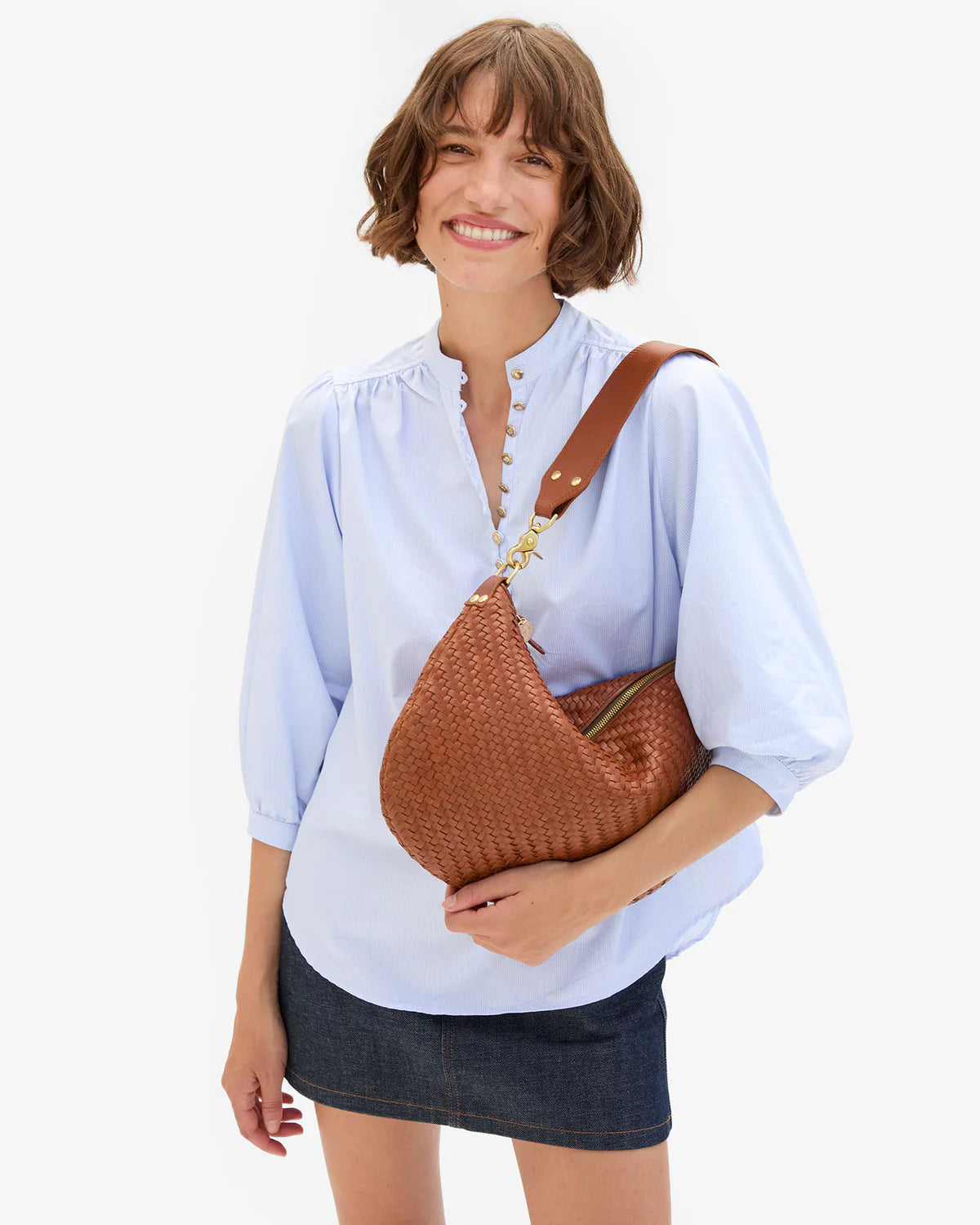 Clare V. Moyen Messenger Woven Zig-Zag HB-SH-MY-100057