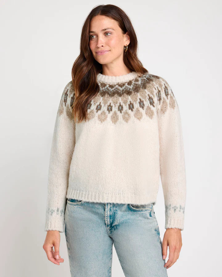 Splendid Noelle Fair Isle Sweater Snowy Mountain RW4S850