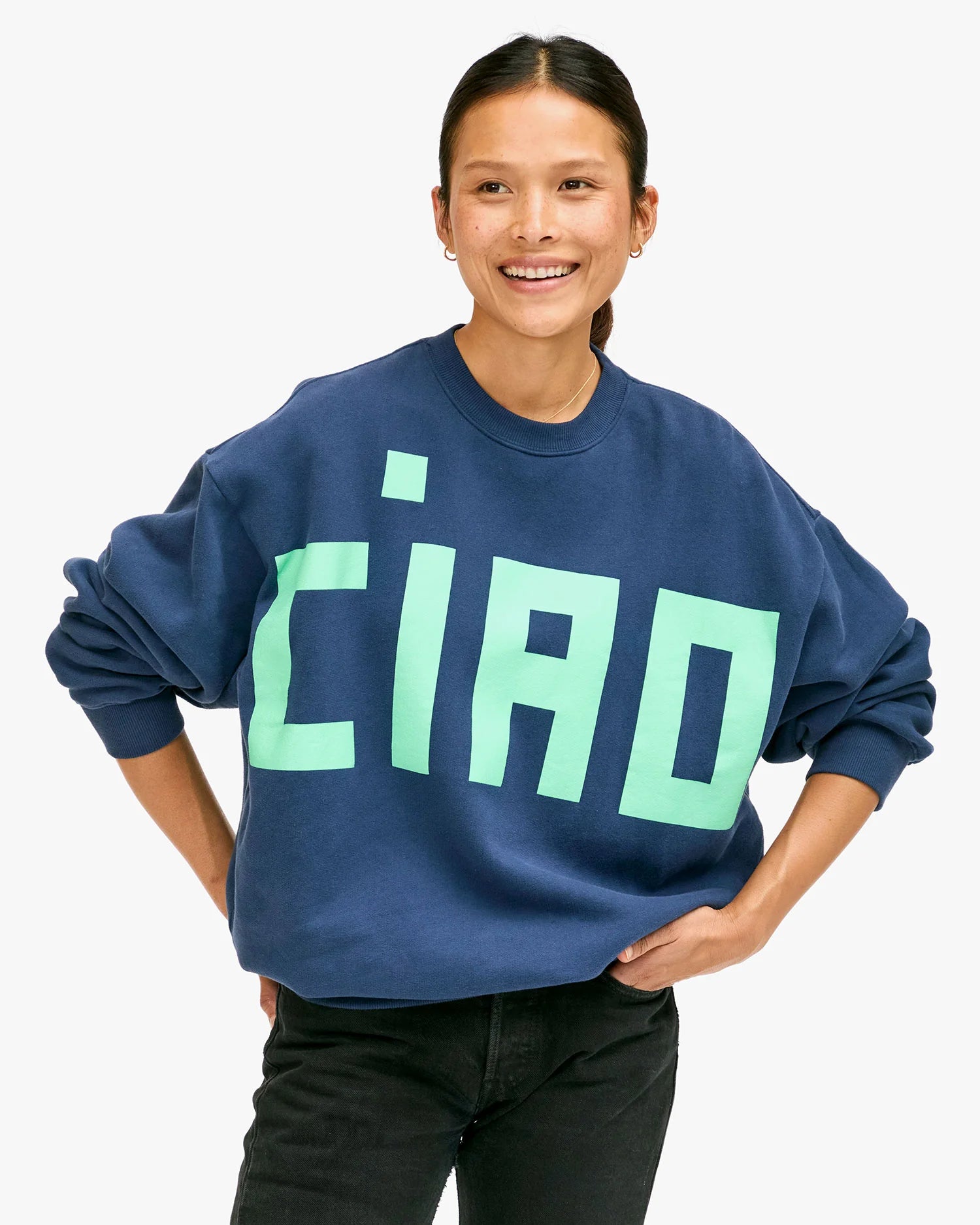 Clare V Oversized Sweatshirt - Grand Block Ciao AP-LS-LS-100307