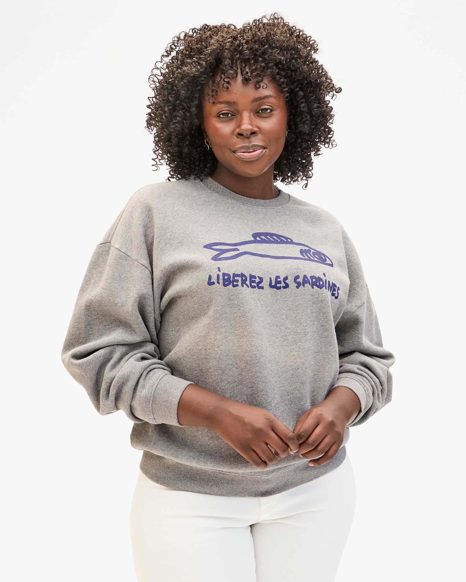 Clare V Oversized Sweatshirt - Liberez Les Sardines AP-LS-LS-100306