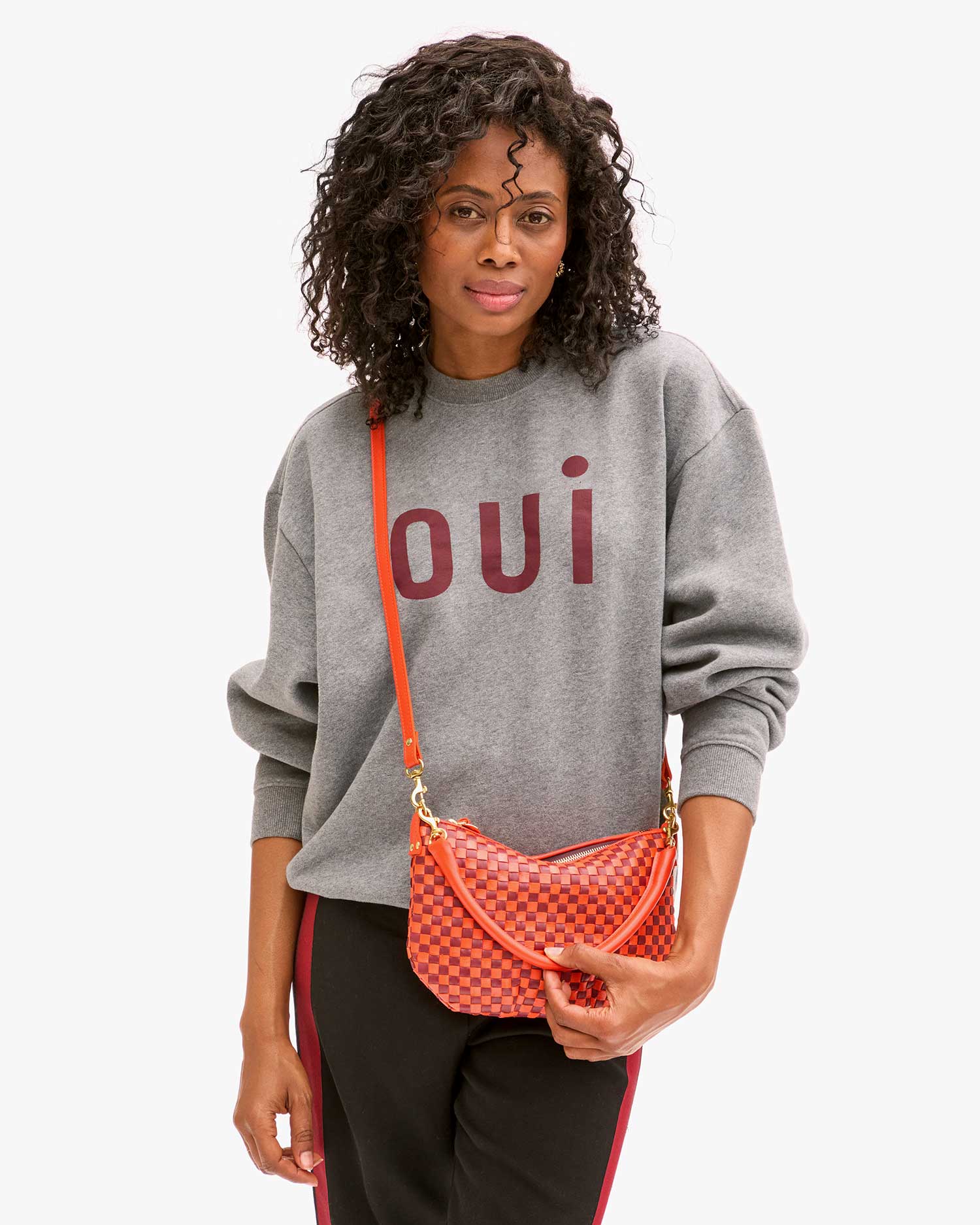 Clare V Oversized Sweatshirt Oui Grey Melange AP-LS-LS-100311