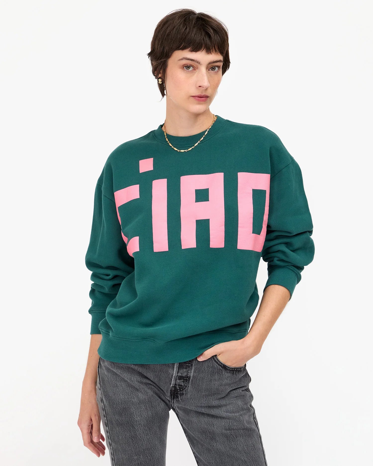 Clare V. Oversized Sweatshirt Grand Block Ciao AP-LS-LS-100343
