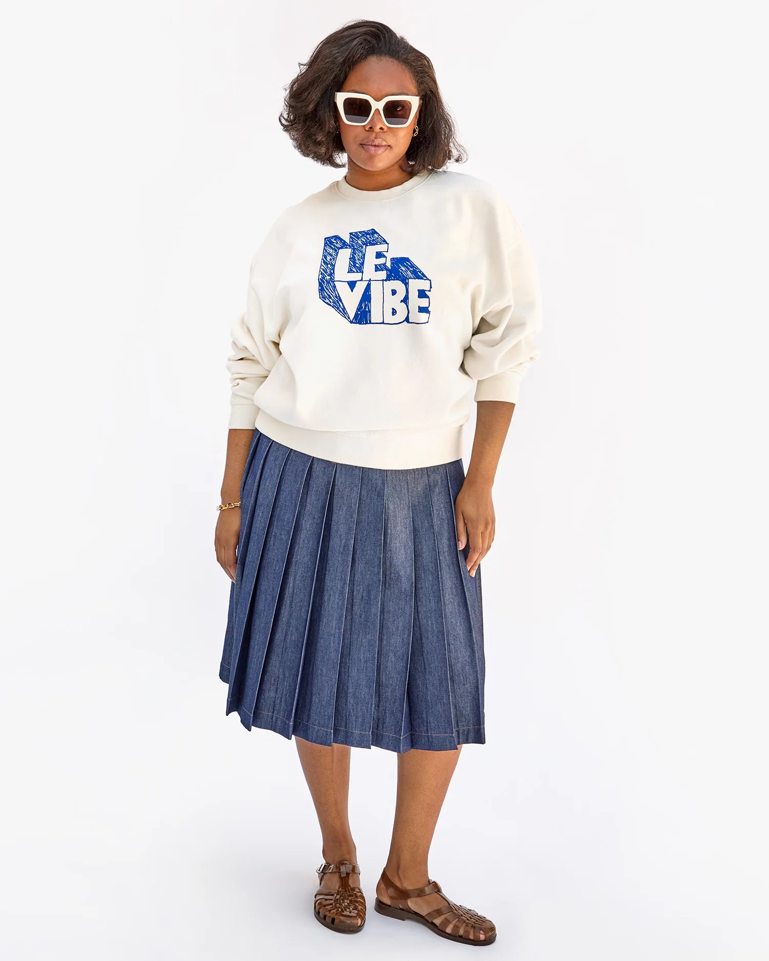 Clare V Oversized Sweatshirt Le Vibe Cream AP-LS-LS-100275