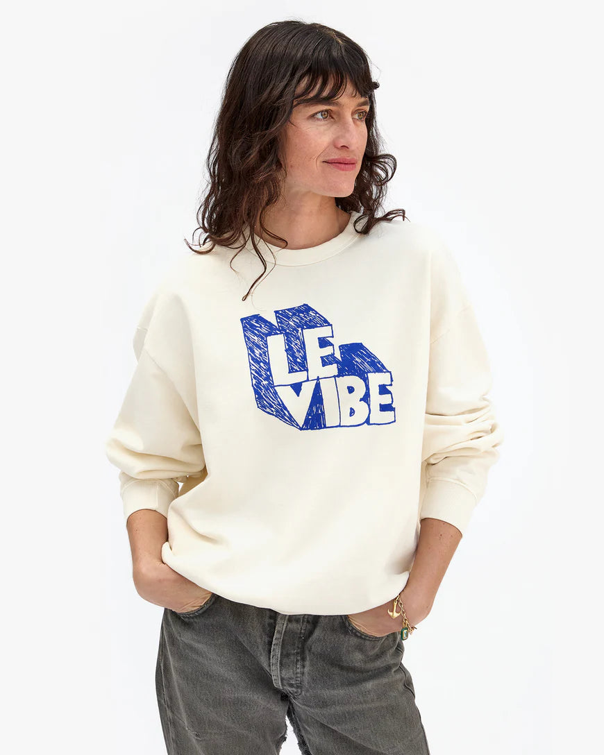 Clare V Oversized Sweatshirt Le Vibe Cream AP-LS-LS-100275