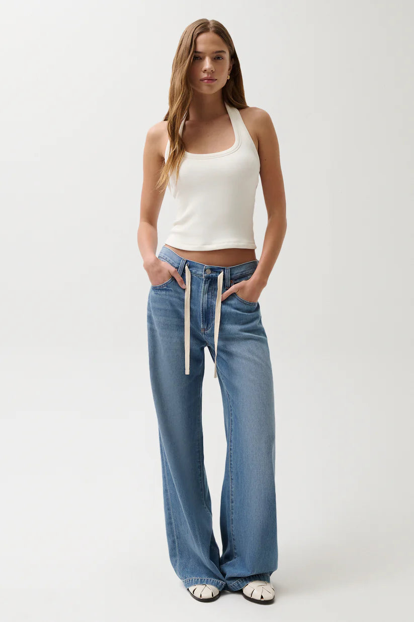 Pistola Jadyn Mid Rise Drawstring Palazzo Jean