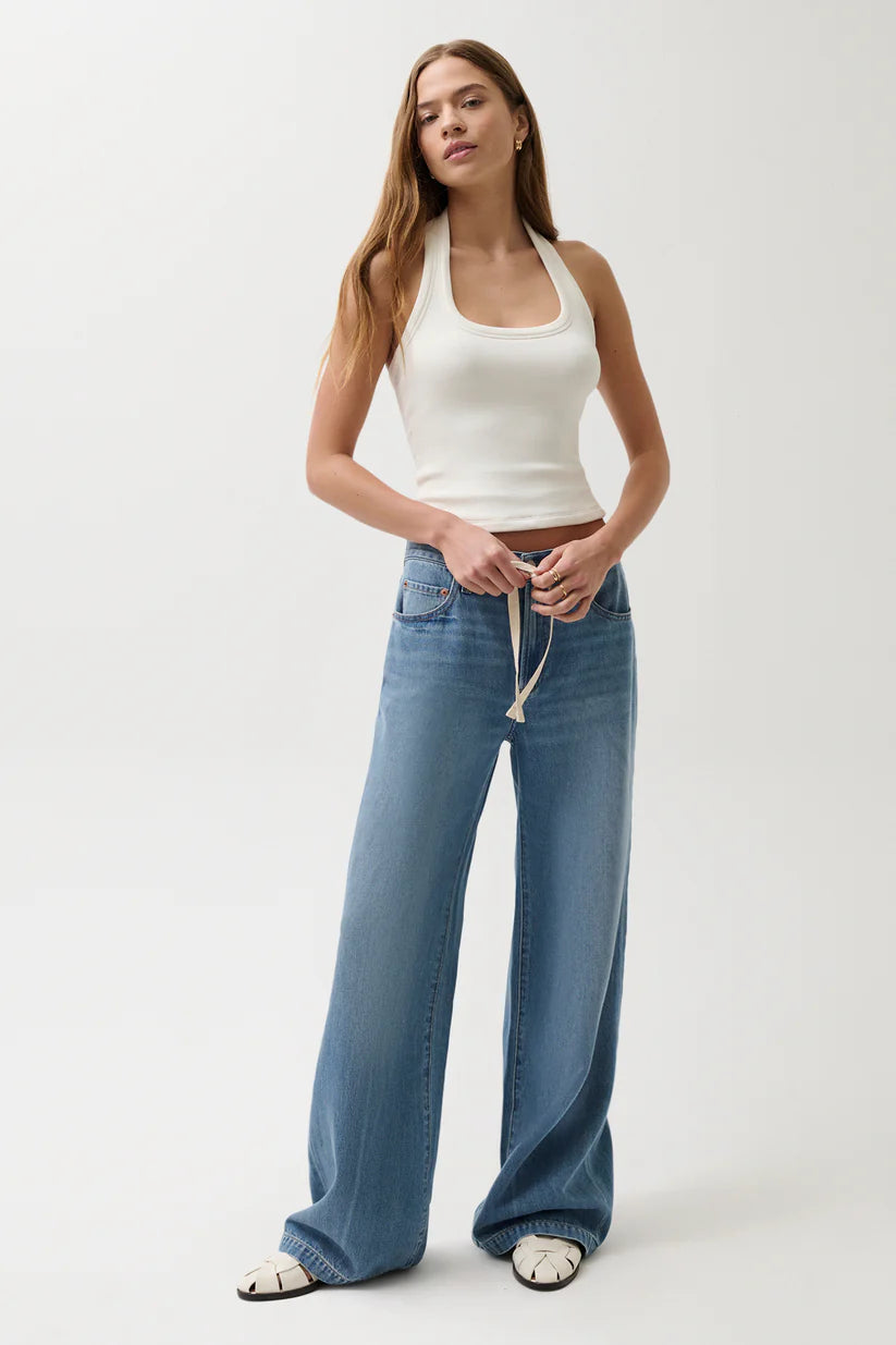 Pistola Jadyn Mid Rise Drawstring Palazzo Jean