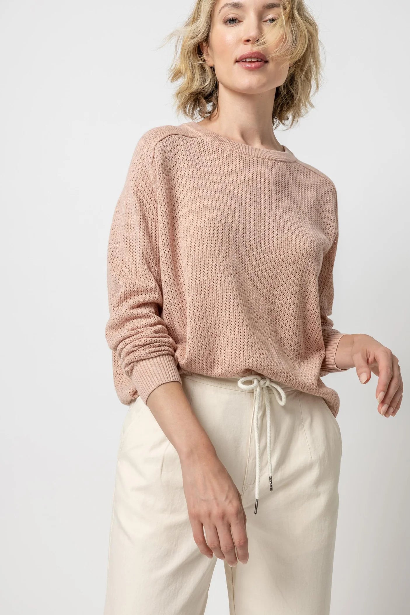 Lilla P Saddle Sleeve Pullover Sweater
