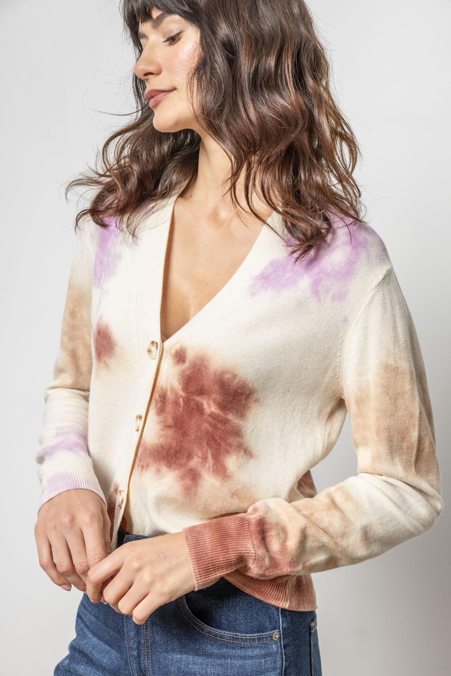 Lilla P Tie Dye Cardigan Sweater PA2679