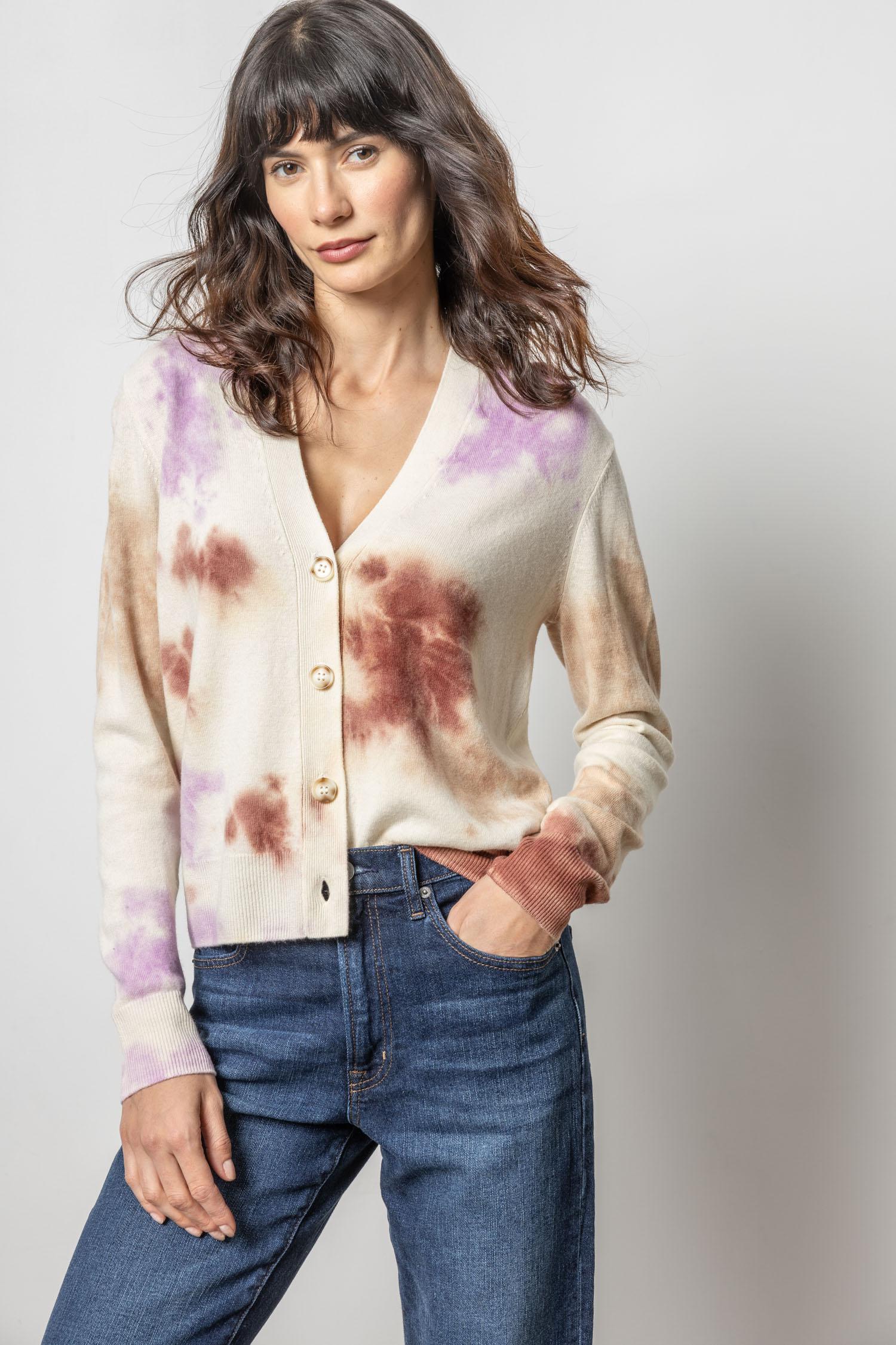 Lilla P Tie Dye Cardigan Sweater PA2679