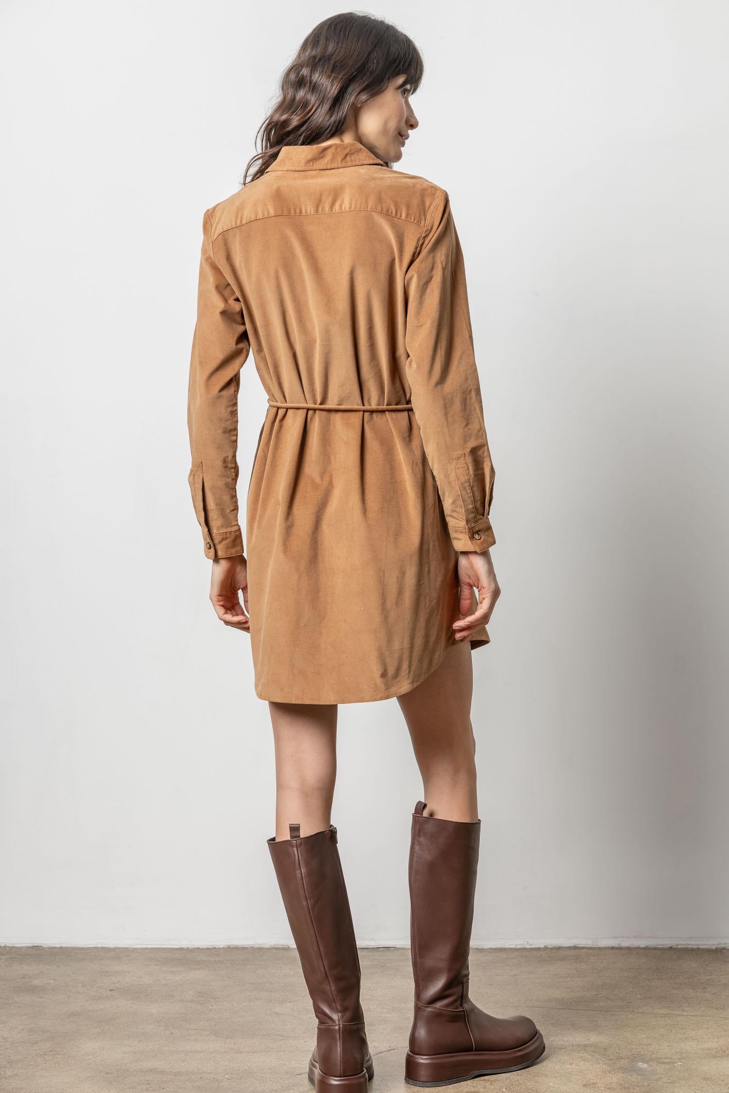 Lilla P Corduroy Shirt Dress PA2814