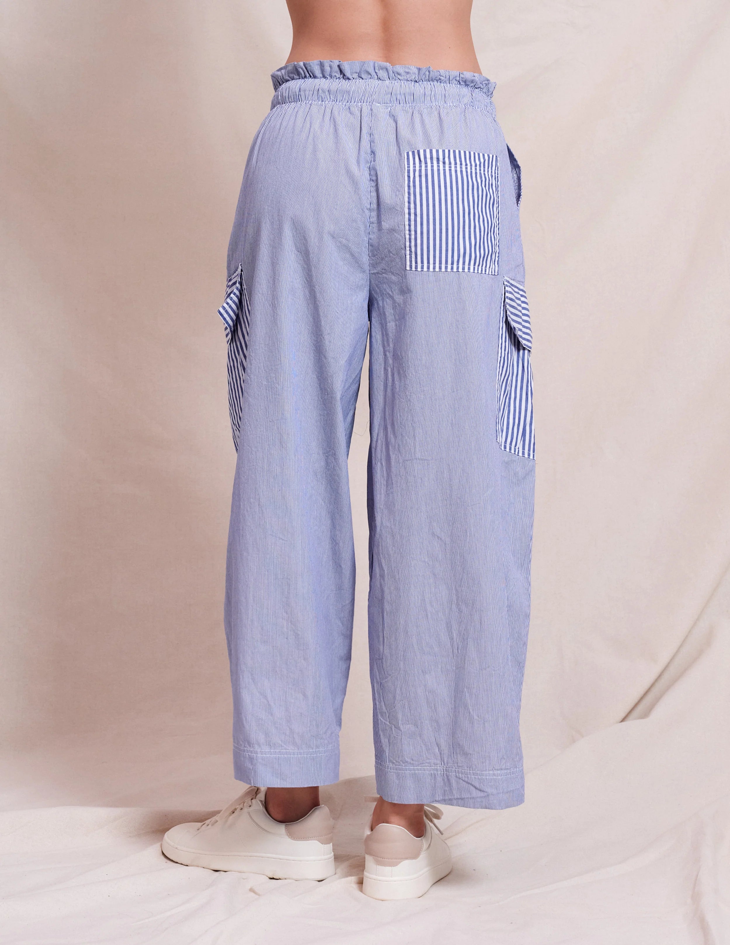 Sundry Mixed Stripe Cotton Cargo Pant PS24-TBS-E08