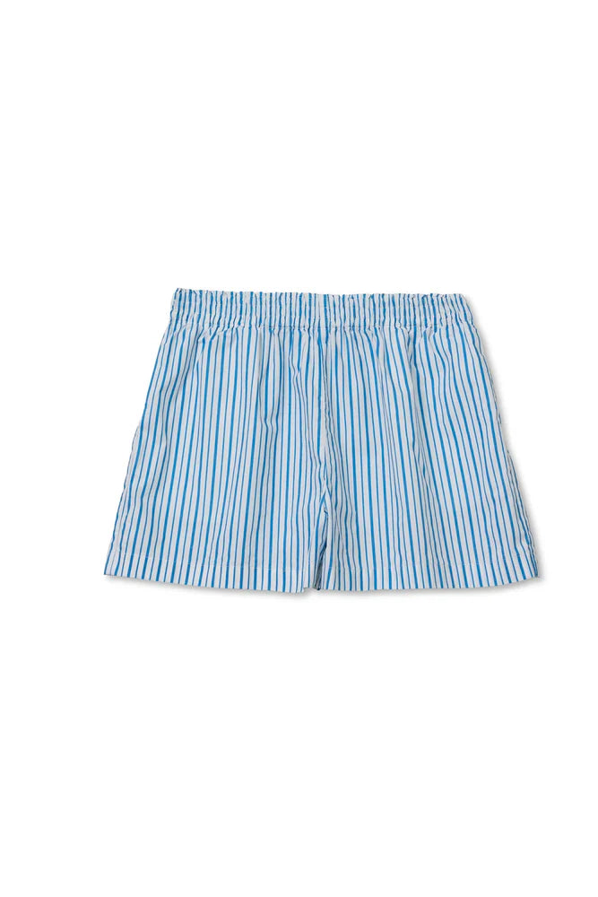 Perfect White Tee Julie Stripe Poplin Pull-On Shorts With Pockets
