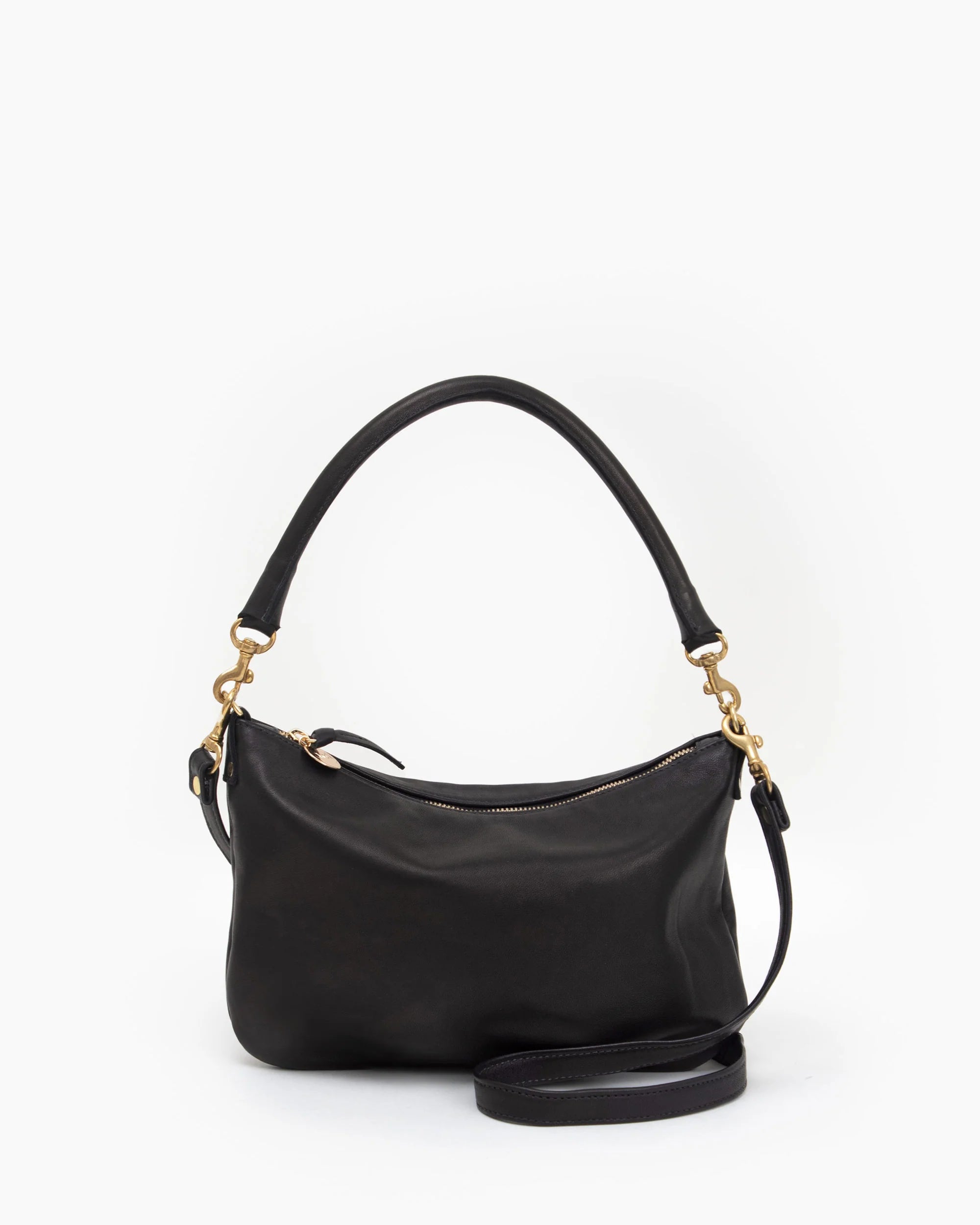 Clare V Petit Moyen Messenger - Black Italian Nappa HB-SH-MB-100006