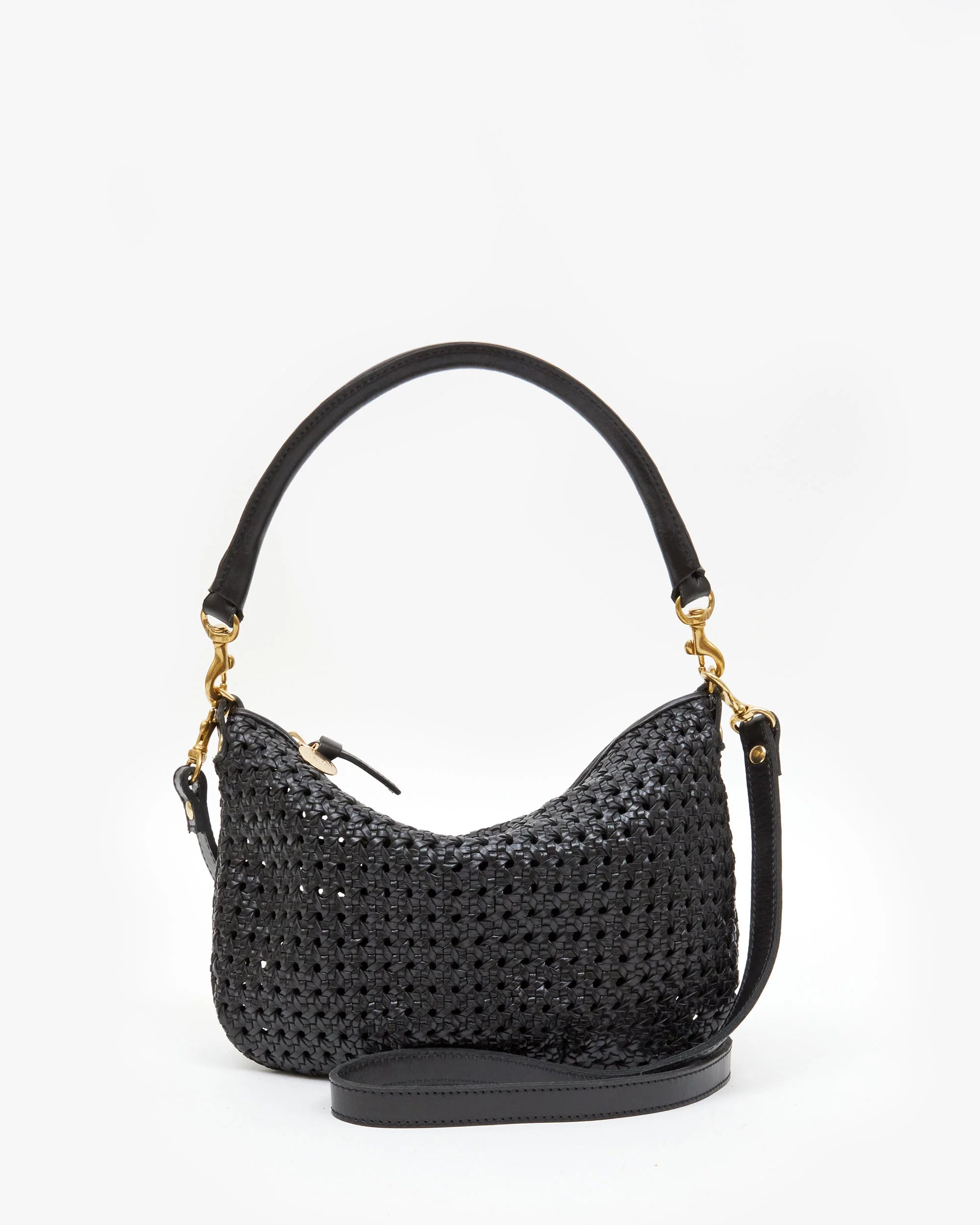 Clare V Petit Moyen Messenger - Black Rattan HB-SH-MB-100010