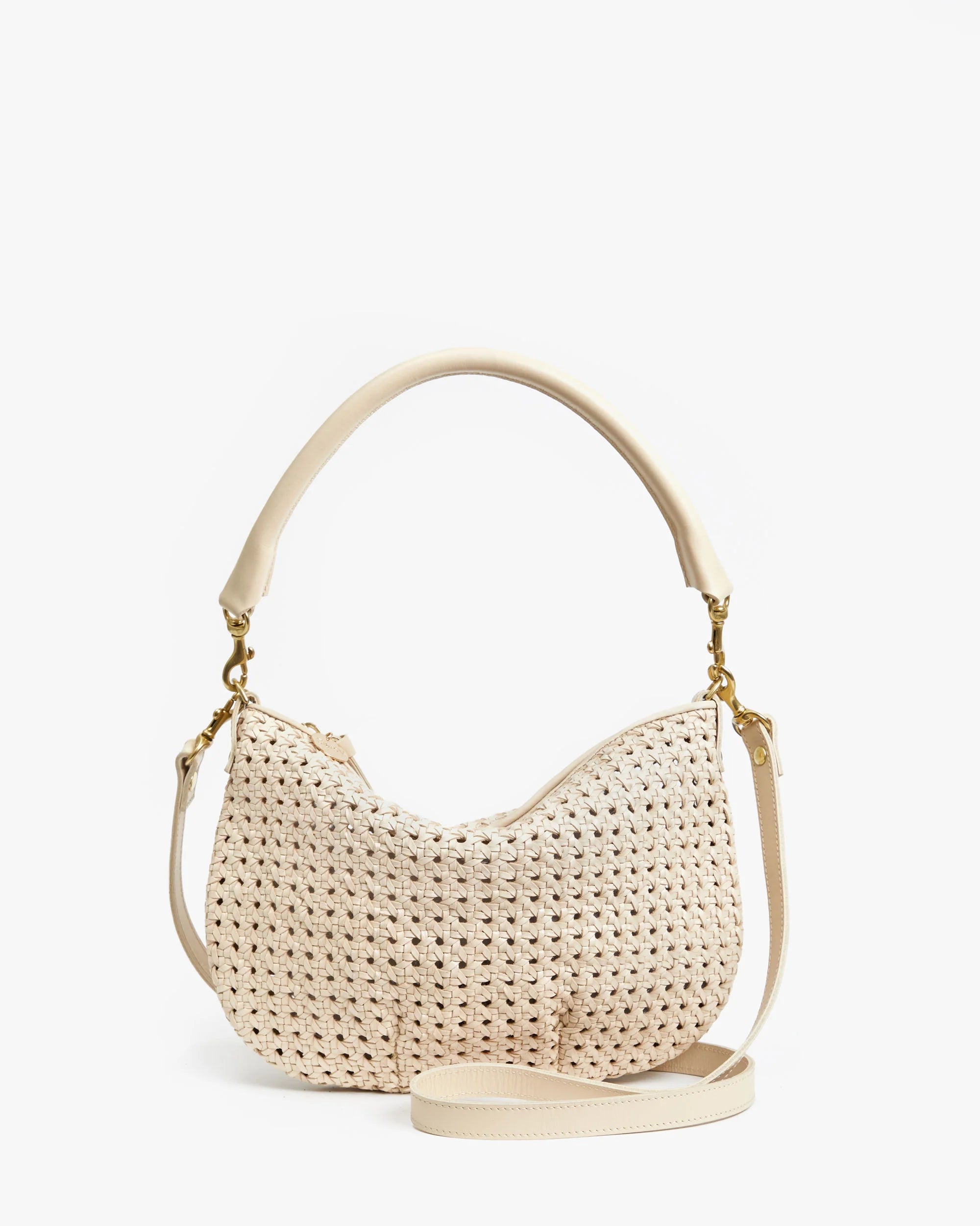 Clare V Petit Moyen Messenger - Cream Rattan HB-SH-MB-100019