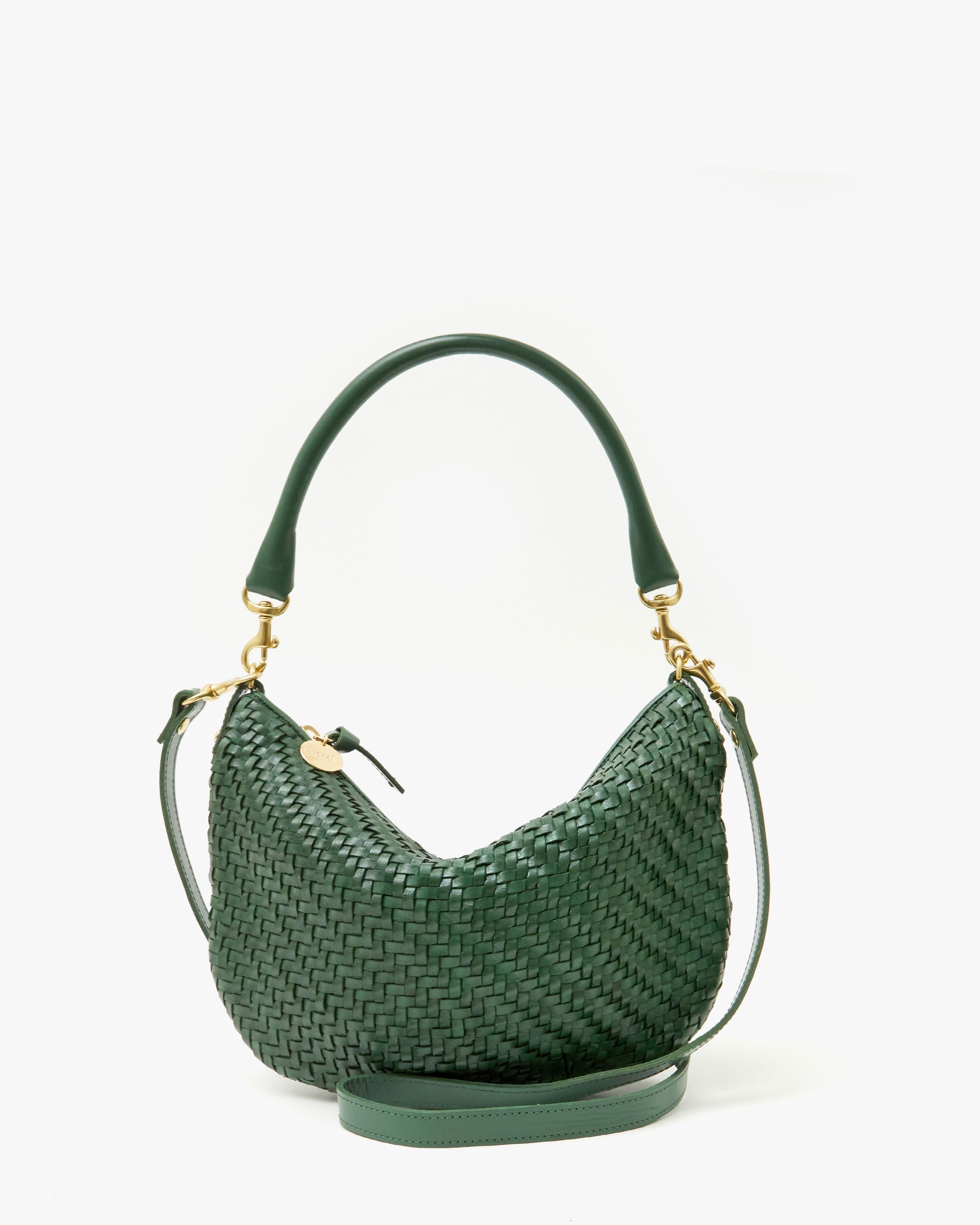 Clare V Petit Moyen Messenger Evergreen Woven Zig Zag HB-SH-MY-100021