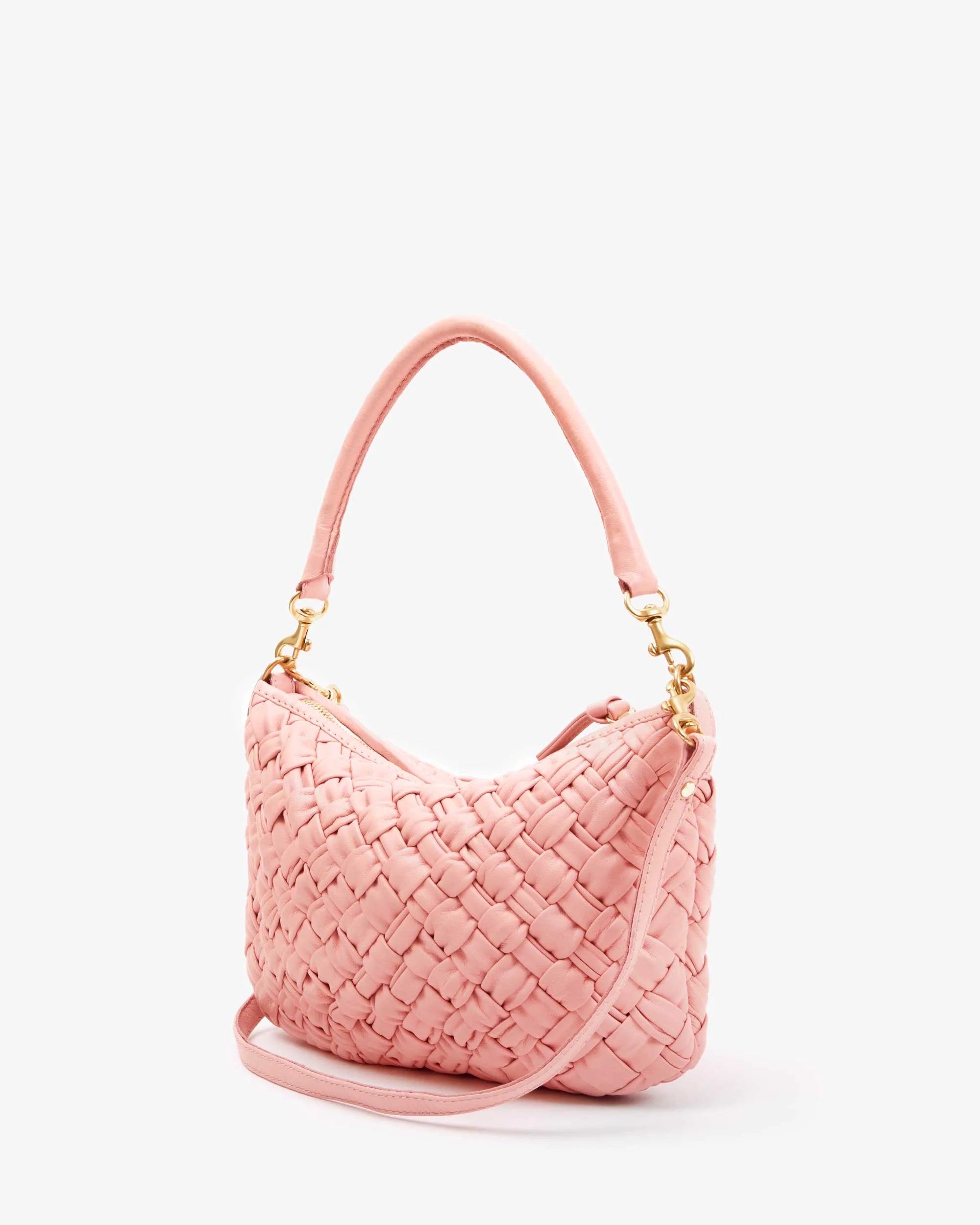 Clare V Petit Moyen Messenger - Puffy Woven Blush HB-CB-MB-100011