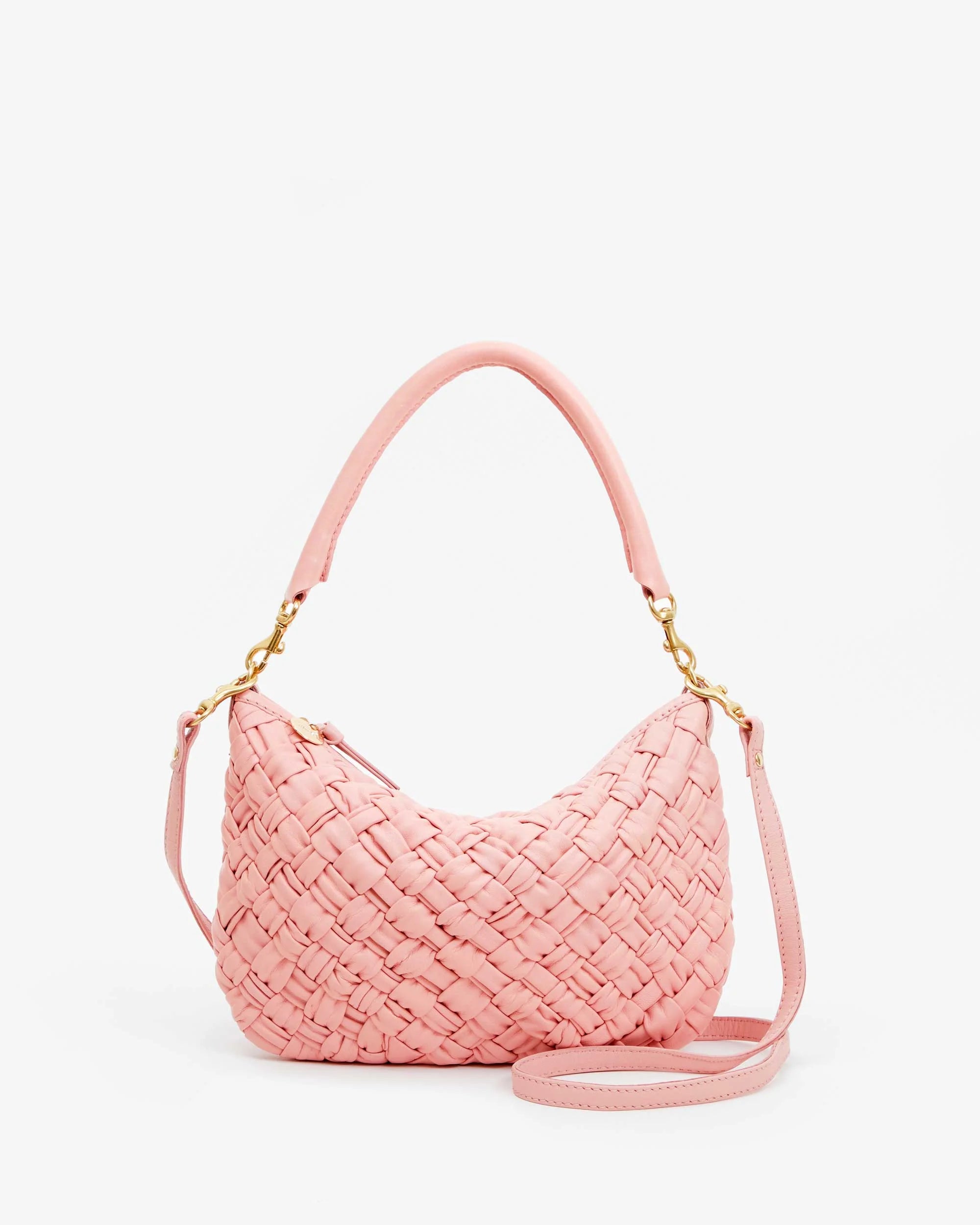 Clare V Petit Moyen Messenger - Puffy Woven Blush HB-CB-MB-100011