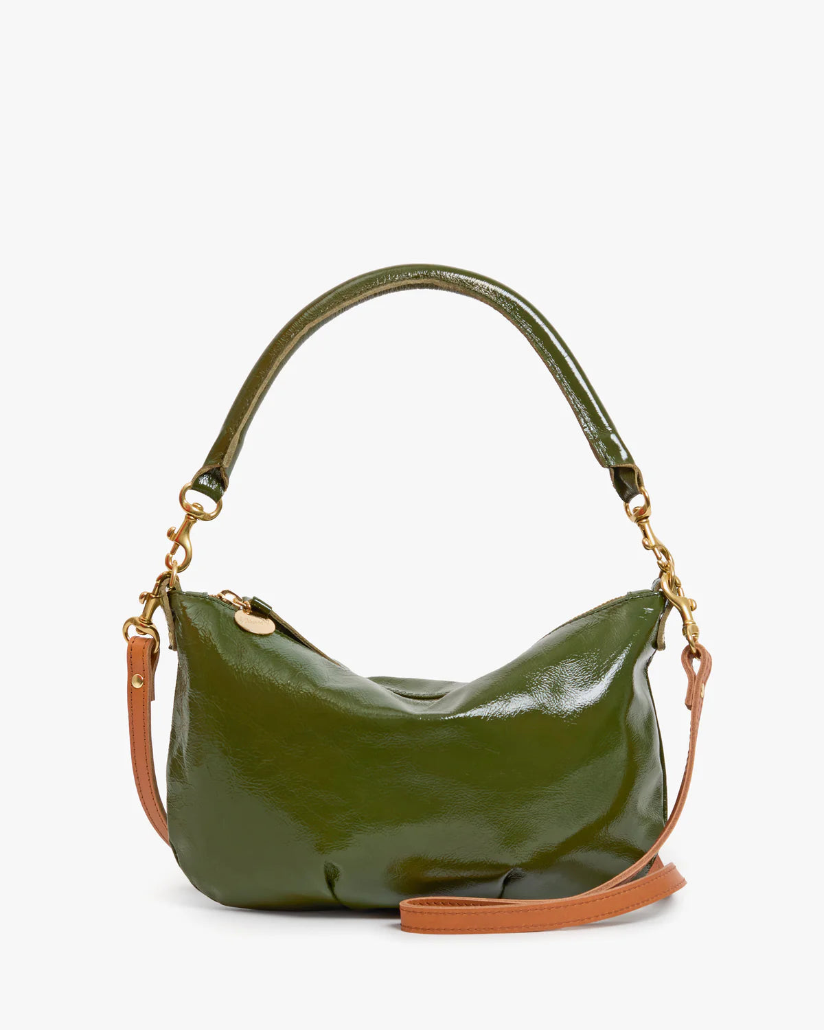 Clare V. Petit Moyen Messenger Crinkle Patent CVH1001048