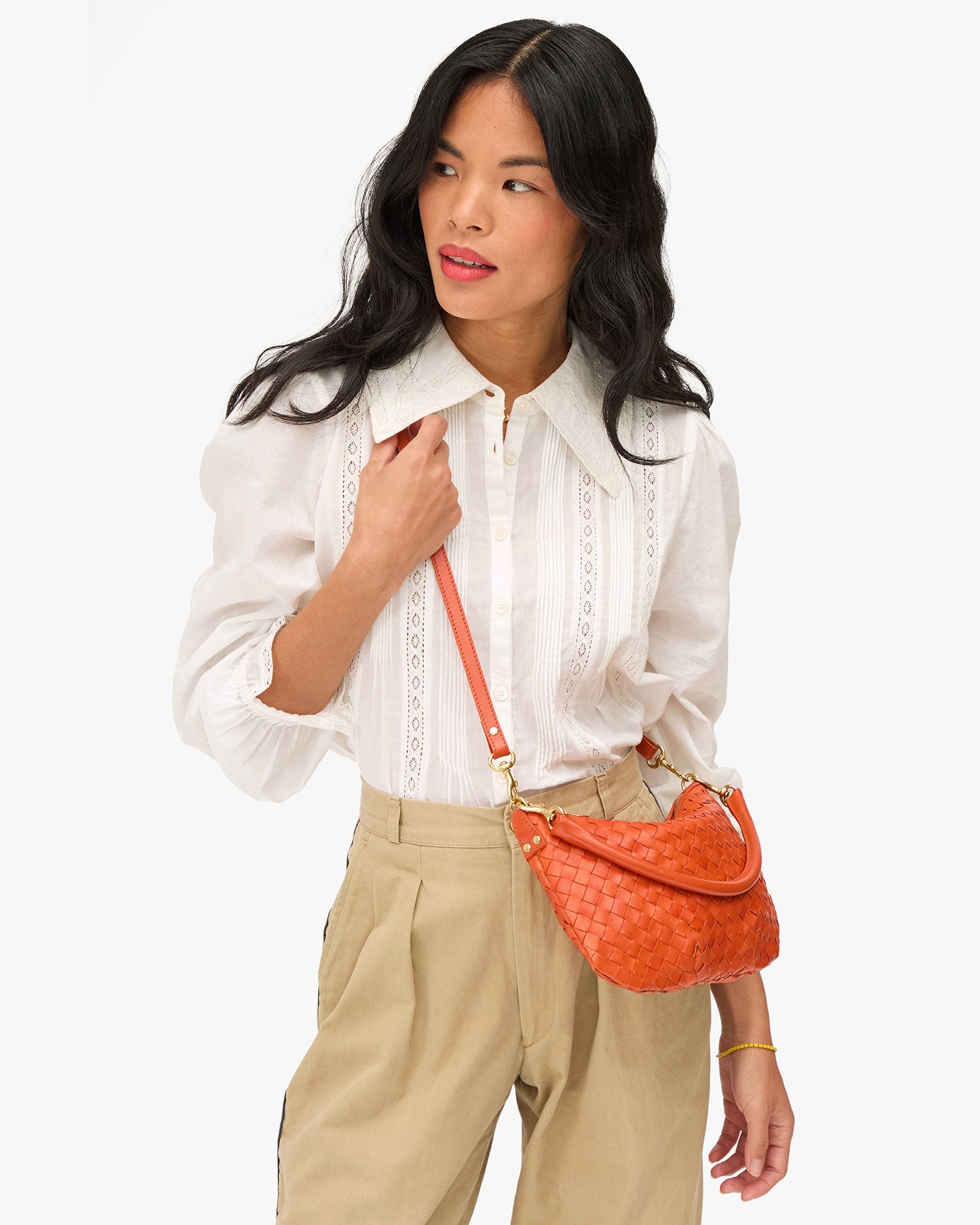 Clare V Petit Moyen Saltillo Diagonal Woven CVH1000664