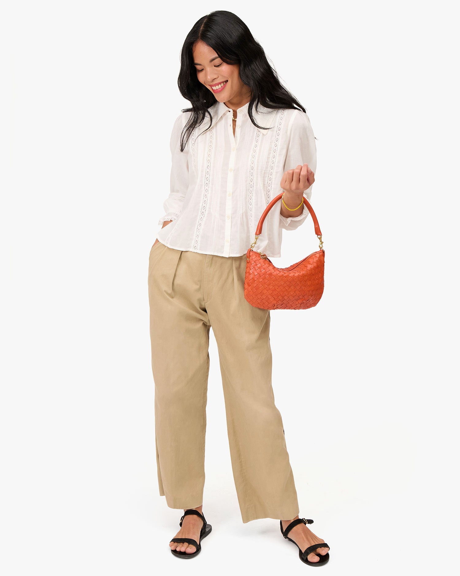 Clare V Petit Moyen Saltillo Diagonal Woven CVH1000664