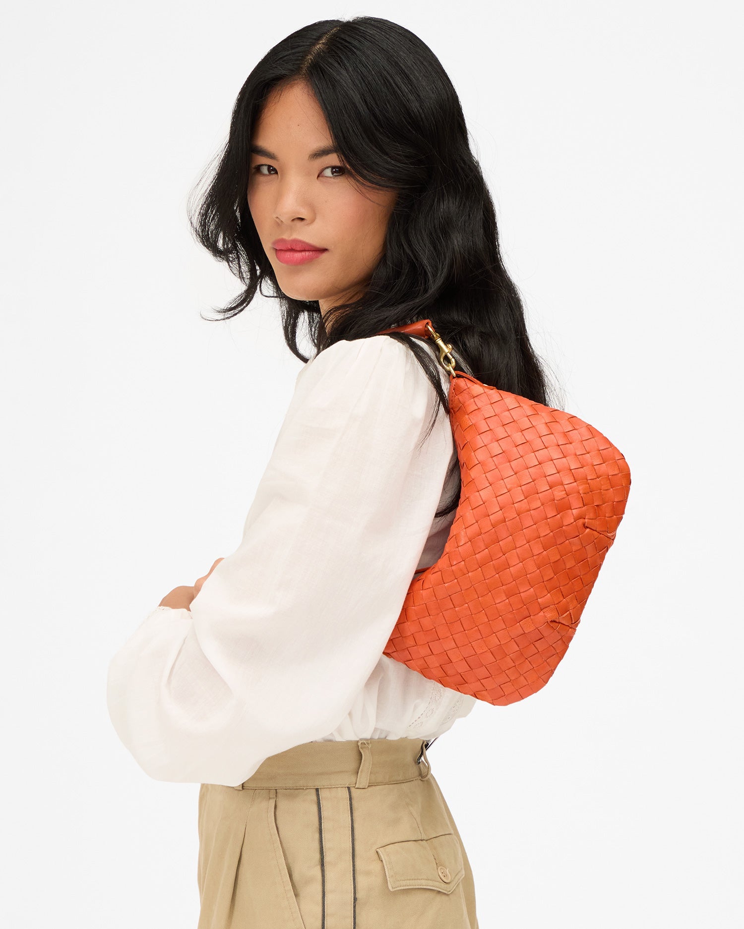 Clare V Petit Moyen Saltillo Diagonal Woven CVH1000664