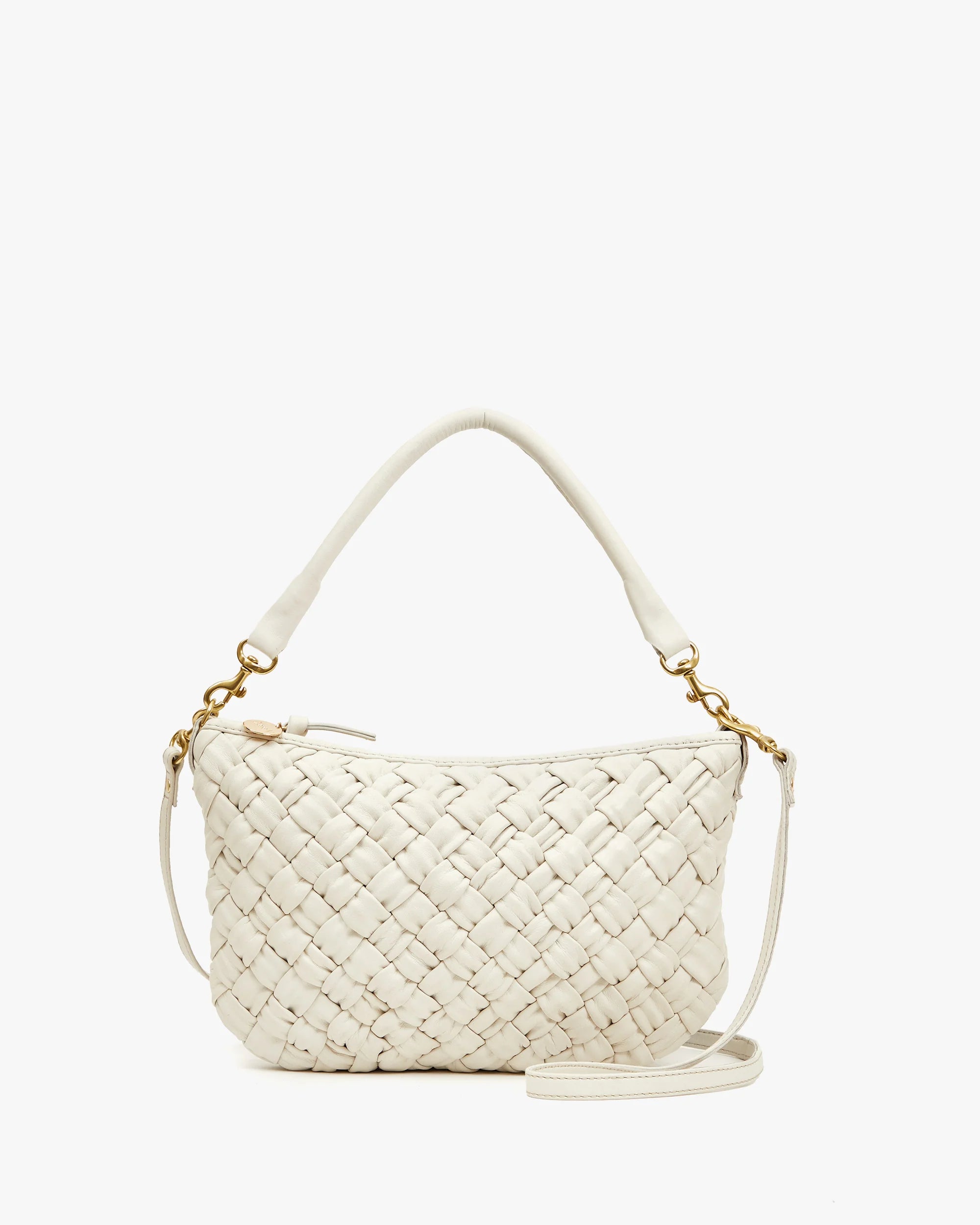 Clare V Petit Moyen Messenger - Cream Puffy Woven HB-SH-MB-100044