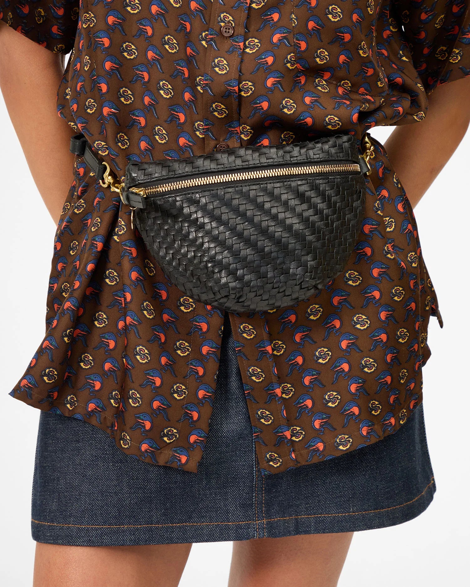 Clare V. Petite Fanny Woven Zig Zag HB-FP-FV-100006