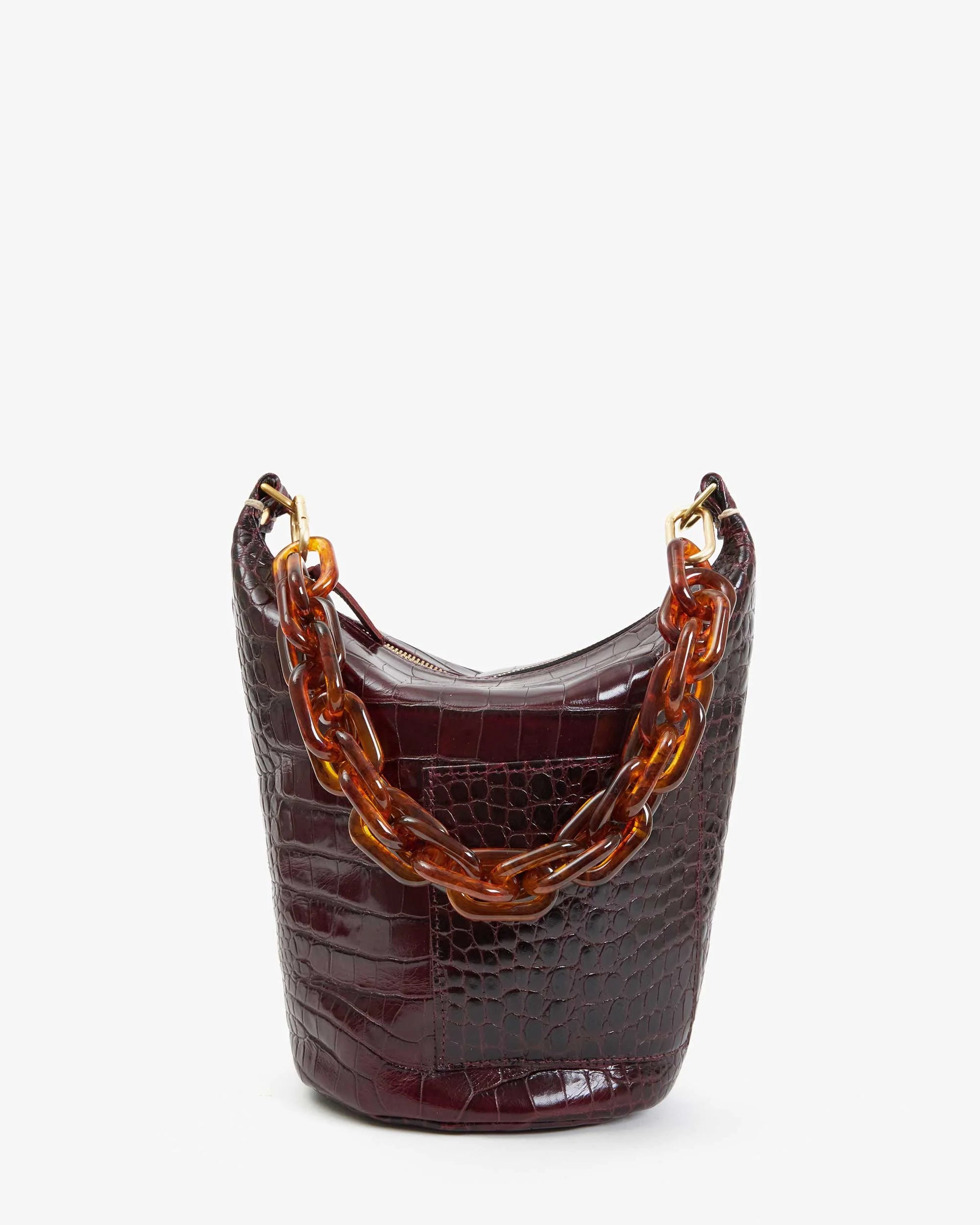 Clare V Petite Jeanne Bordeaux Autumn Croco HB-SH-JN-100012