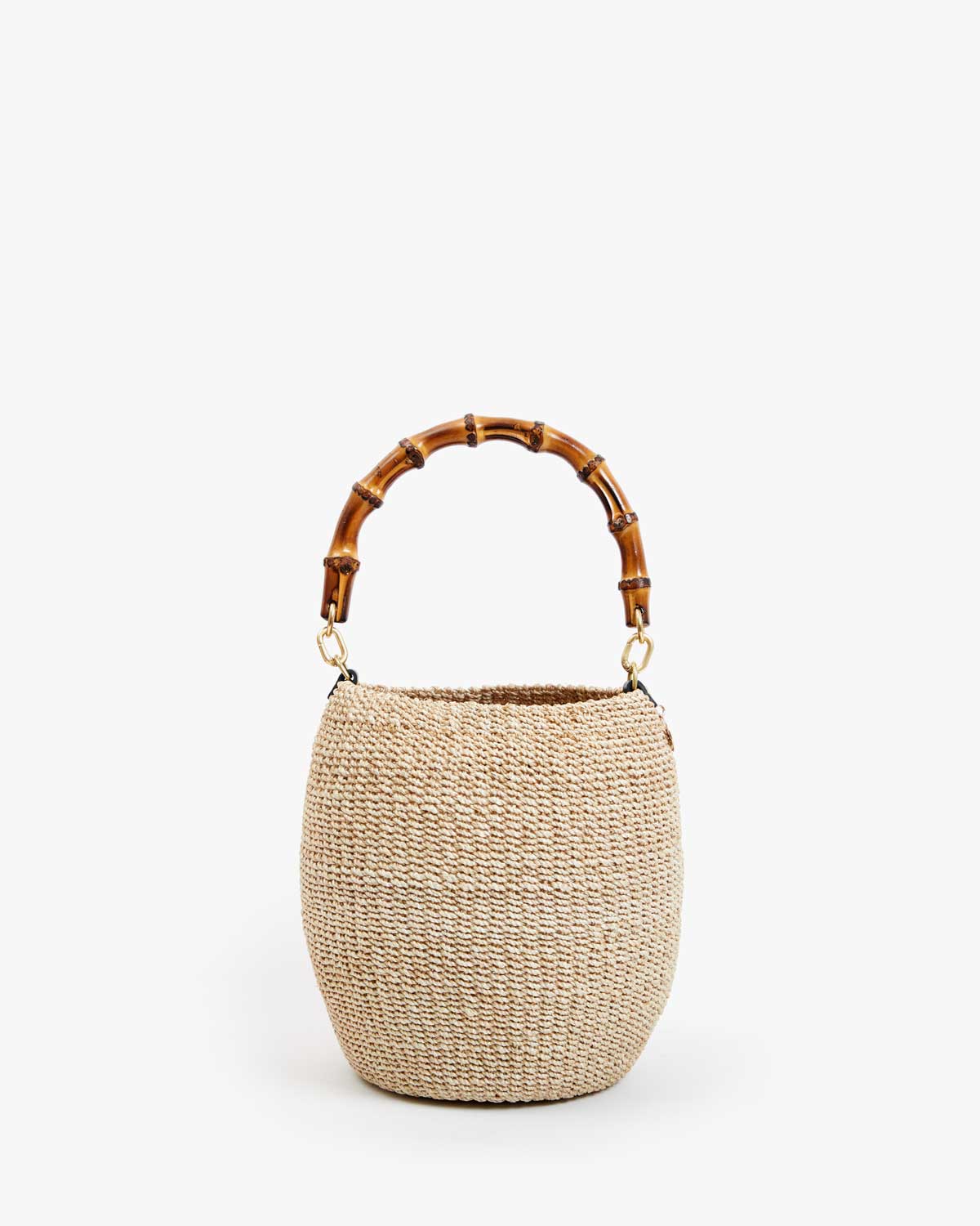 Clare V Pot De Miel With Bamboo Handle - Cream HB-TH-PD-100023