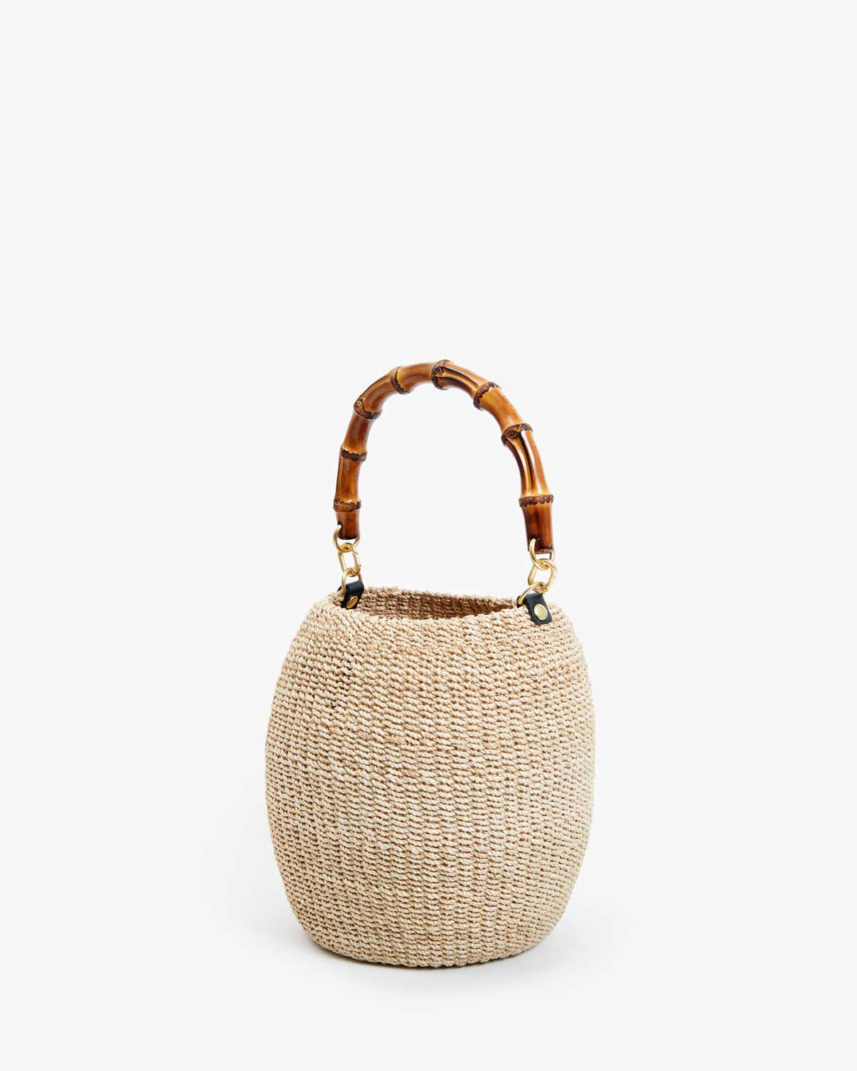 Clare V Pot De Miel With Bamboo Handle - Cream HB-TH-PD-100023