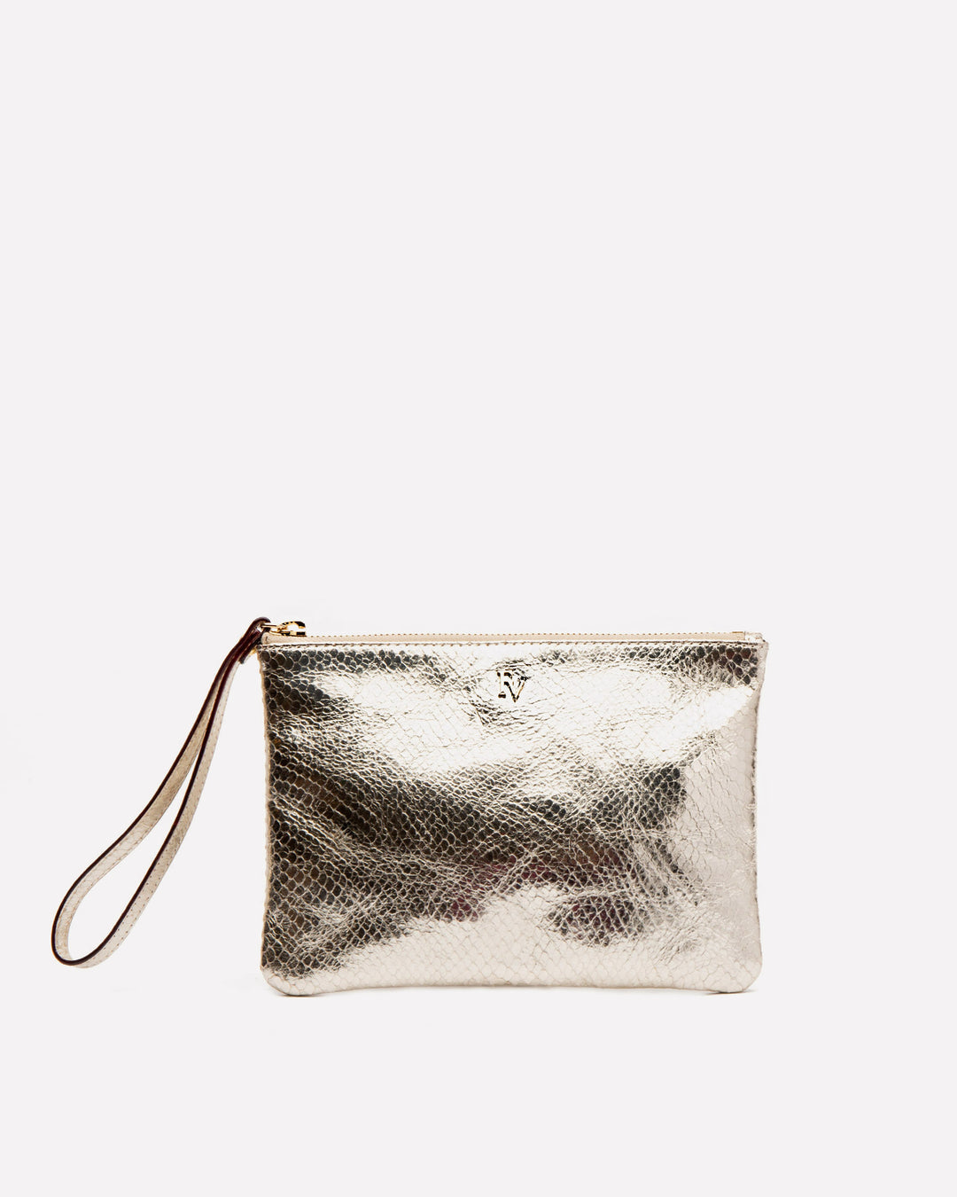 Frances Valentine Wristlet w/thin strap Snake Embossed Leather