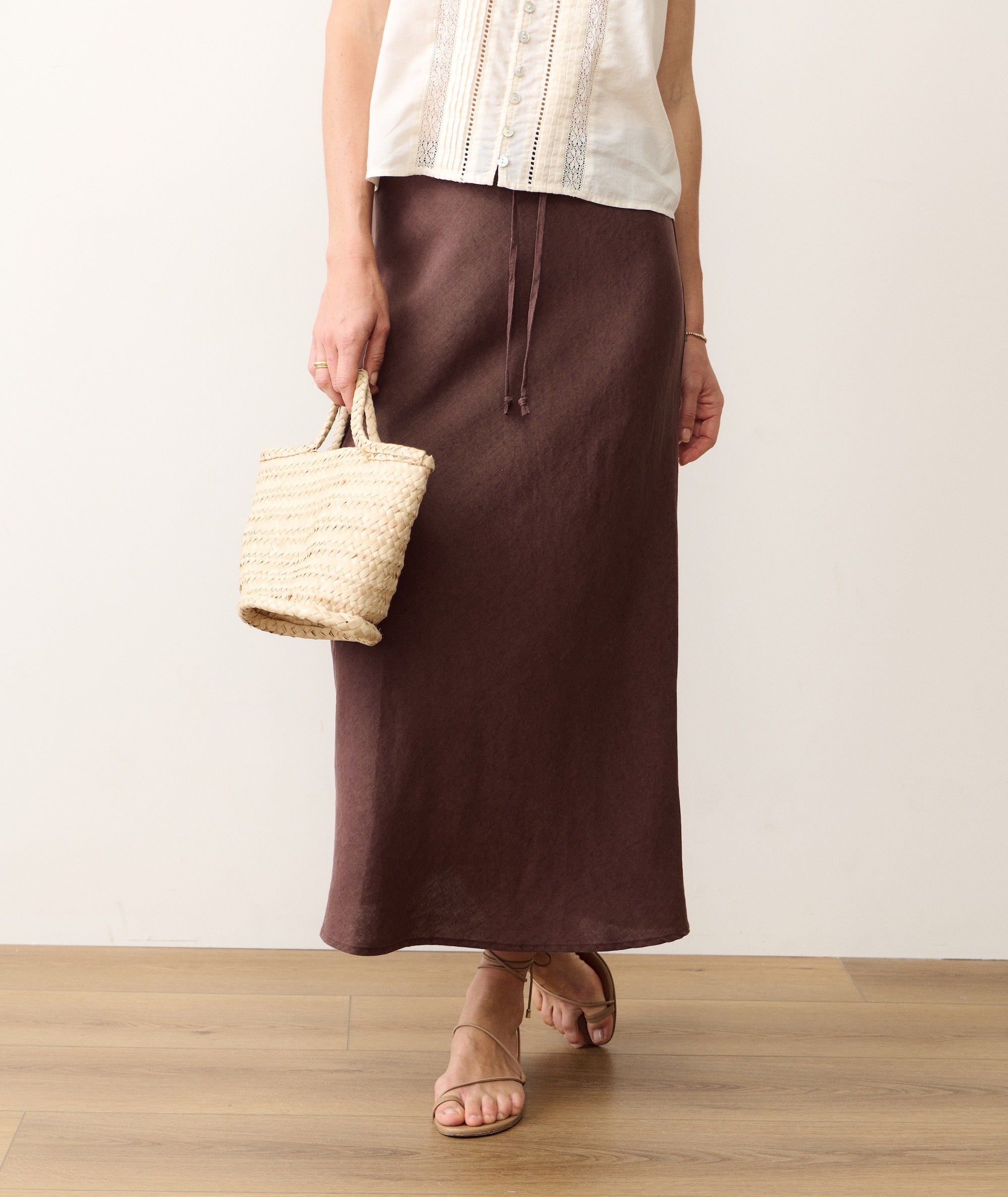 Marine Layer Avery Linen Midi Skirt