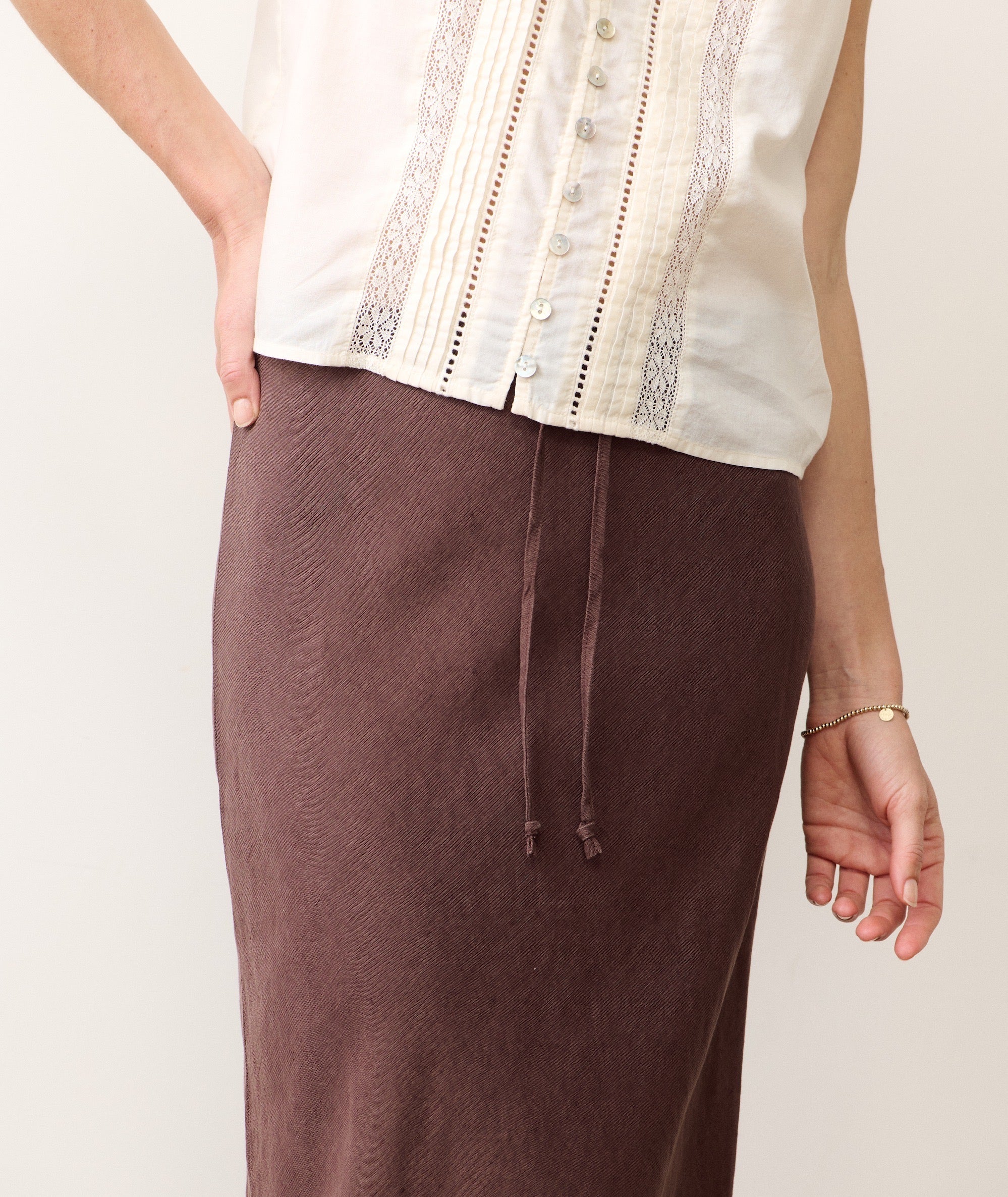 Marine Layer Avery Linen Midi Skirt