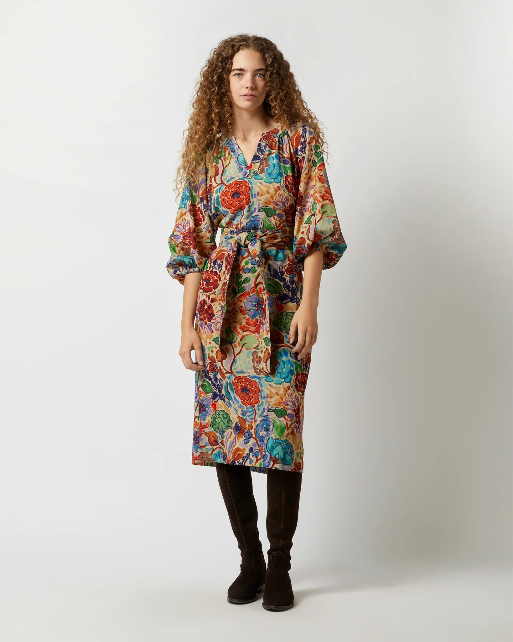 Ann Mashburn Blouson Dress in Multi Floral