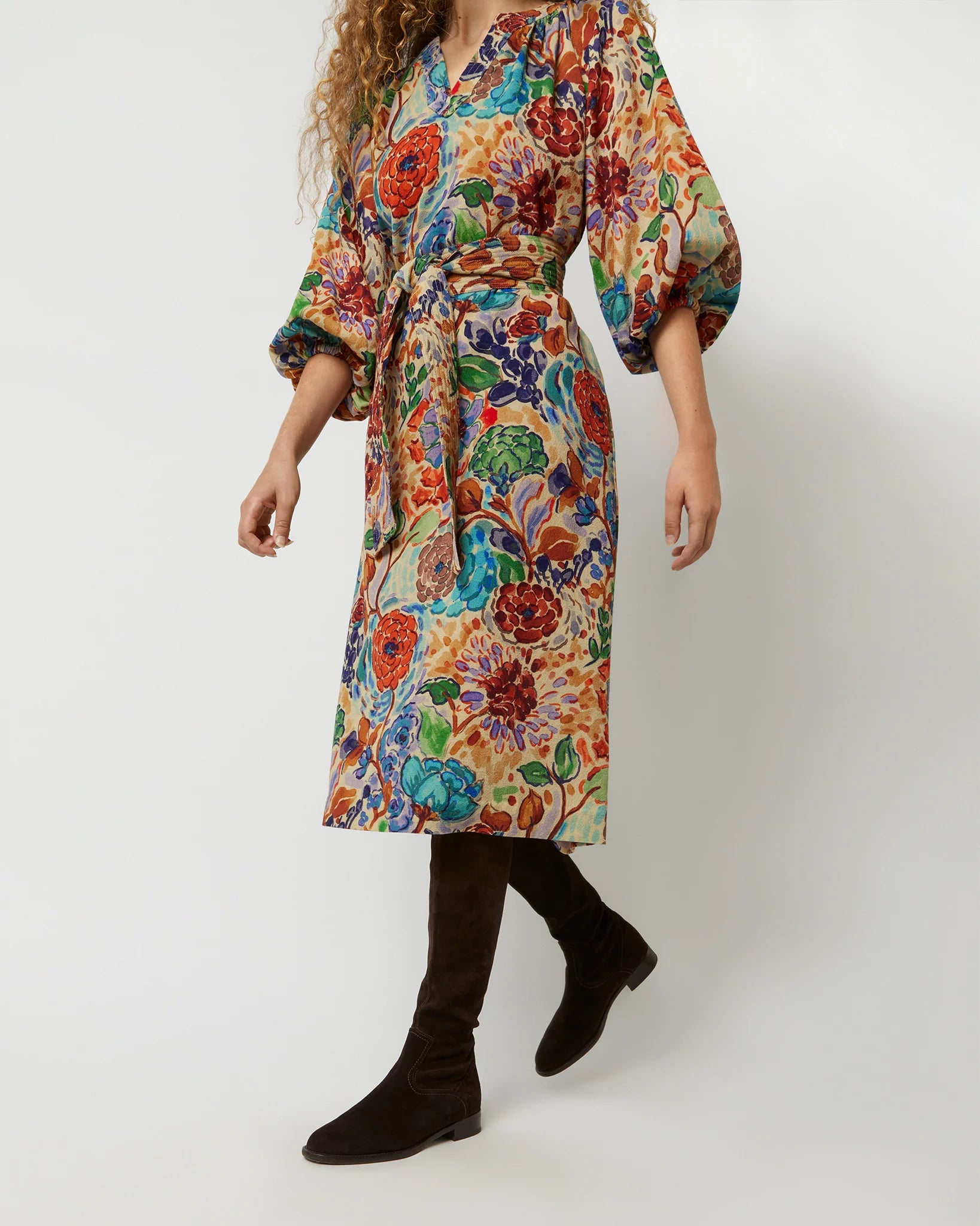 Ann Mashburn Blouson Dress in Multi Floral