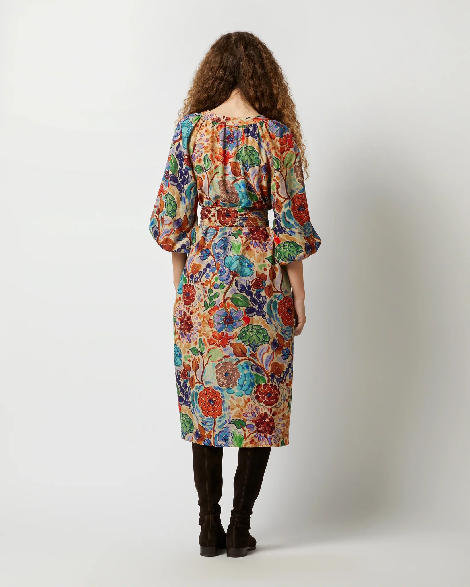 Ann Mashburn Blouson Dress in Multi Floral