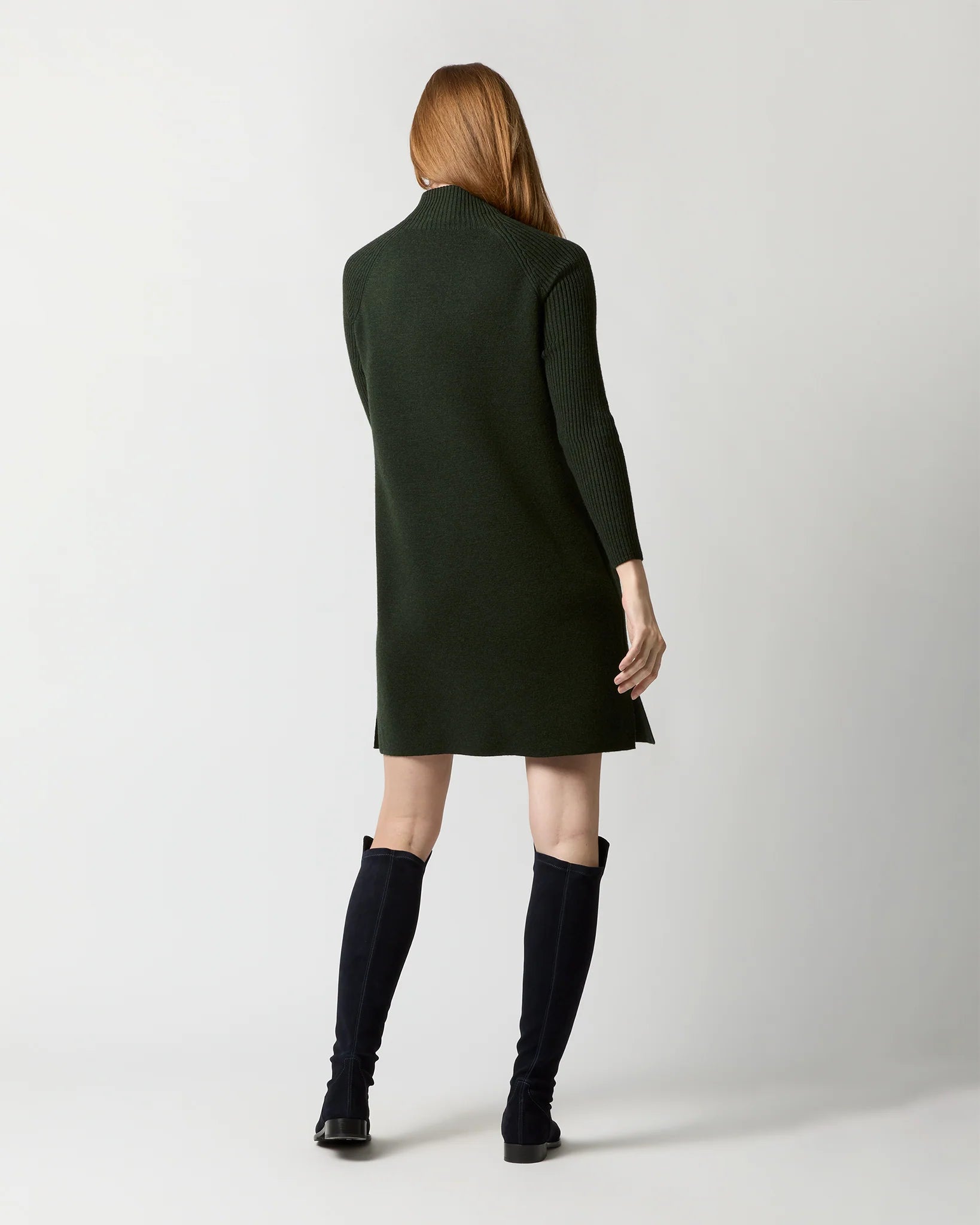 Ann Mashburn Hadley Milano-Stitch Dress in Bottle Green